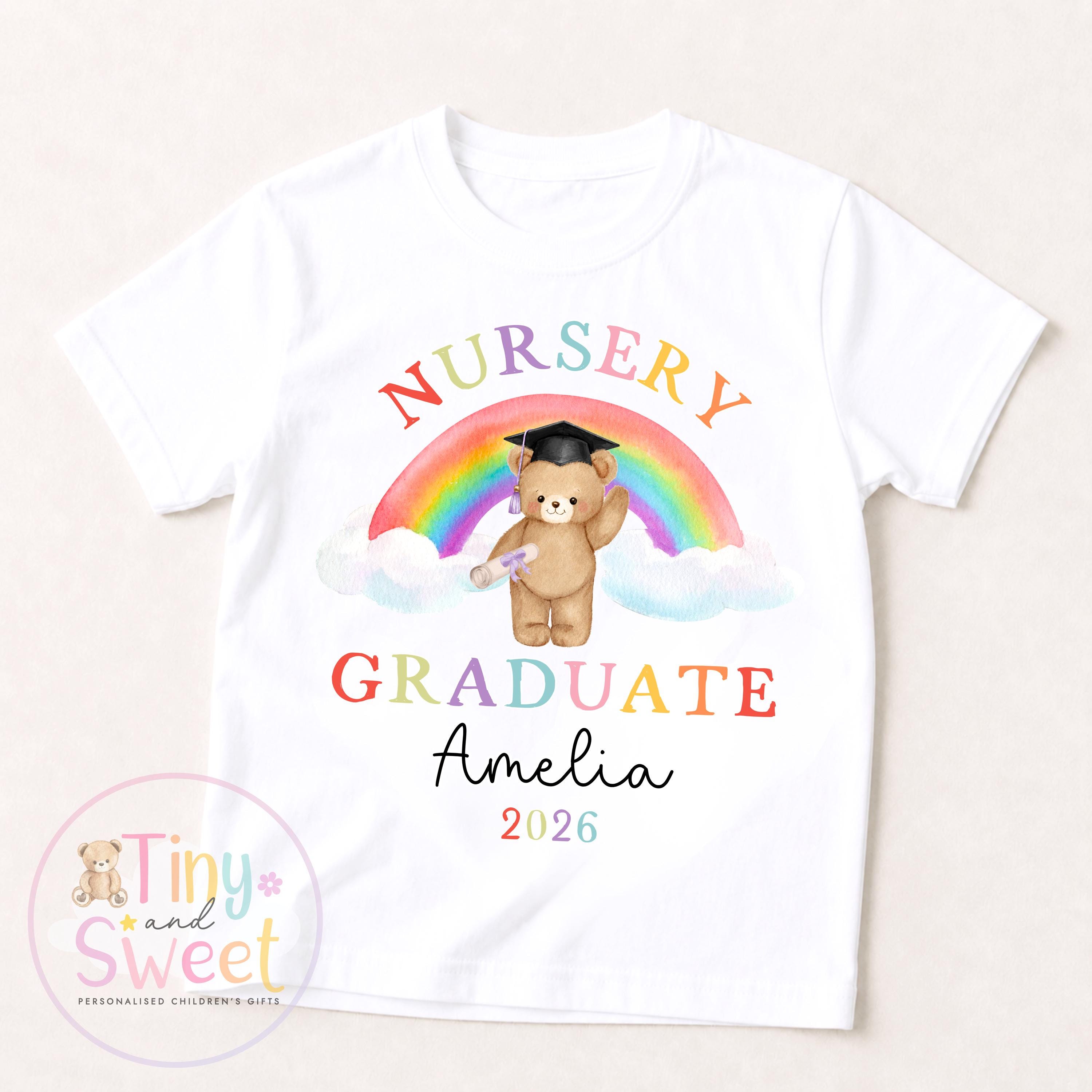 Personalised Nursery Graduation T Shirt, Boys & Girls, Pre School Keepsake, Nursery Leavers T Shirt, Nursery Keepsake Leaver Gift
