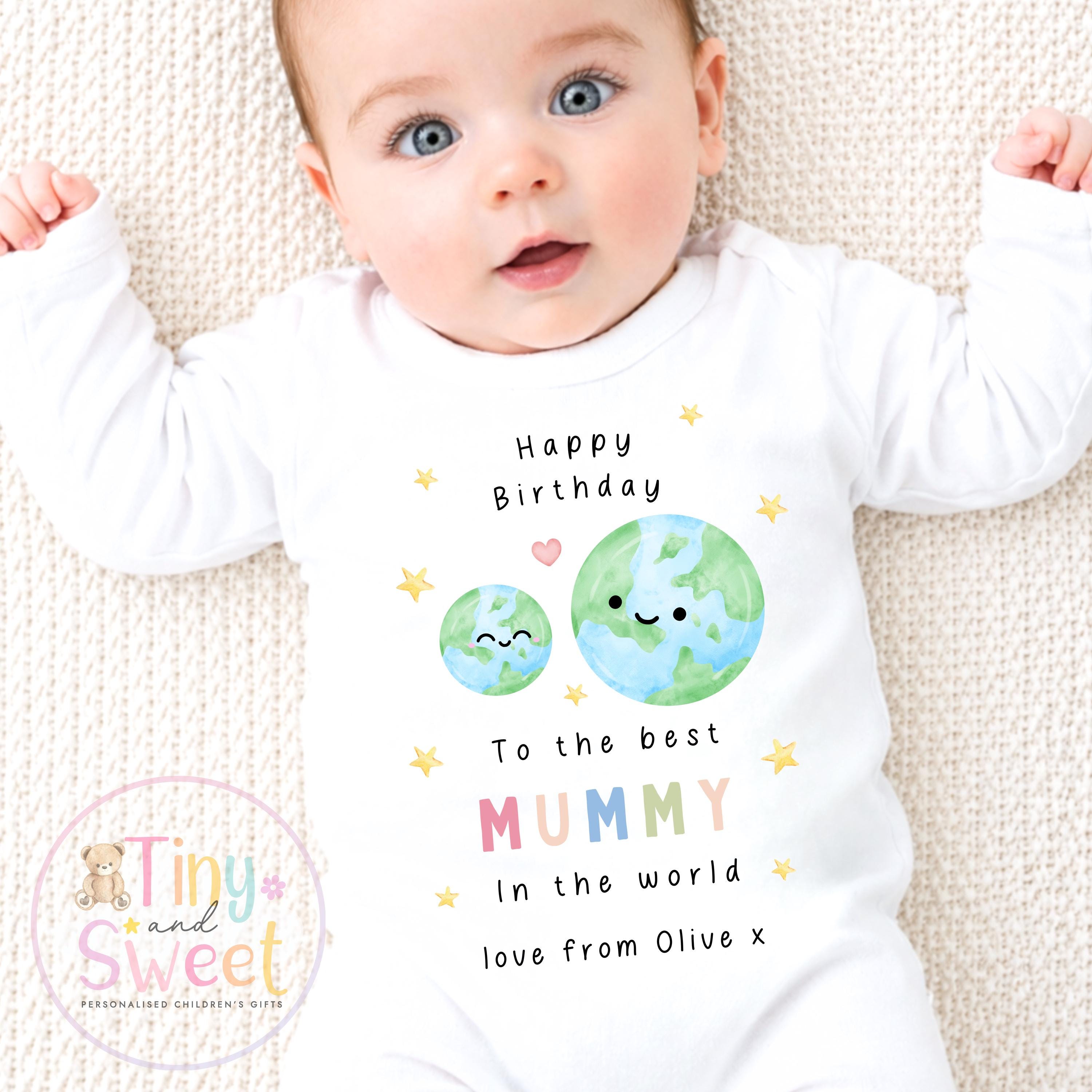 Happy Birthday Mummy, 1st Birthday as My Mummy, New Mum Gift, Mum Birthday, Mummy Birthday, Sleepsuit Babygrow Bodysuit Mum Birthday