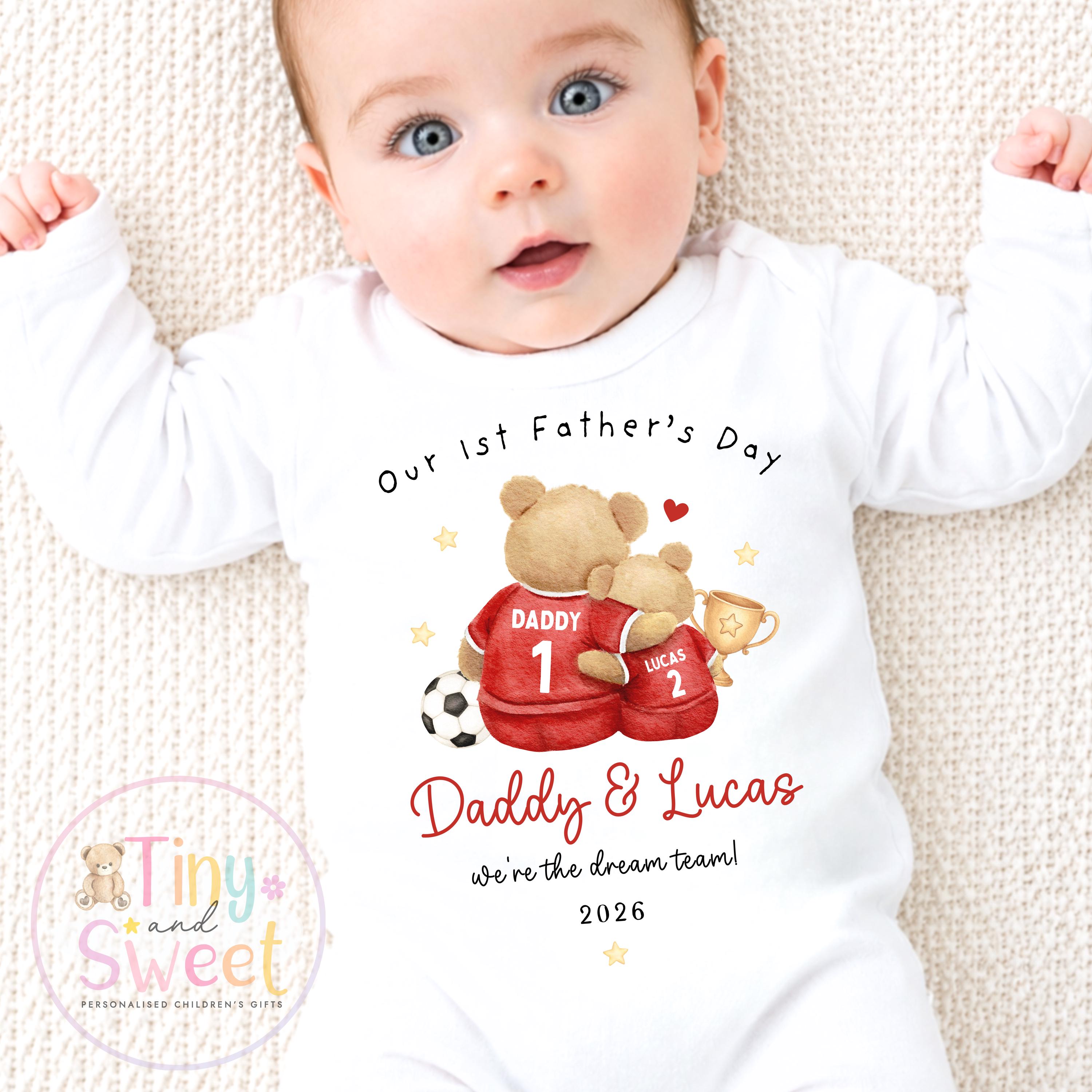 First Father’s Day Football Baby T Shirt, 1st Father’s Day as My Daddy Babygrow, New Dad Gift, Father’s Day Bodysuit, Baby Outfit