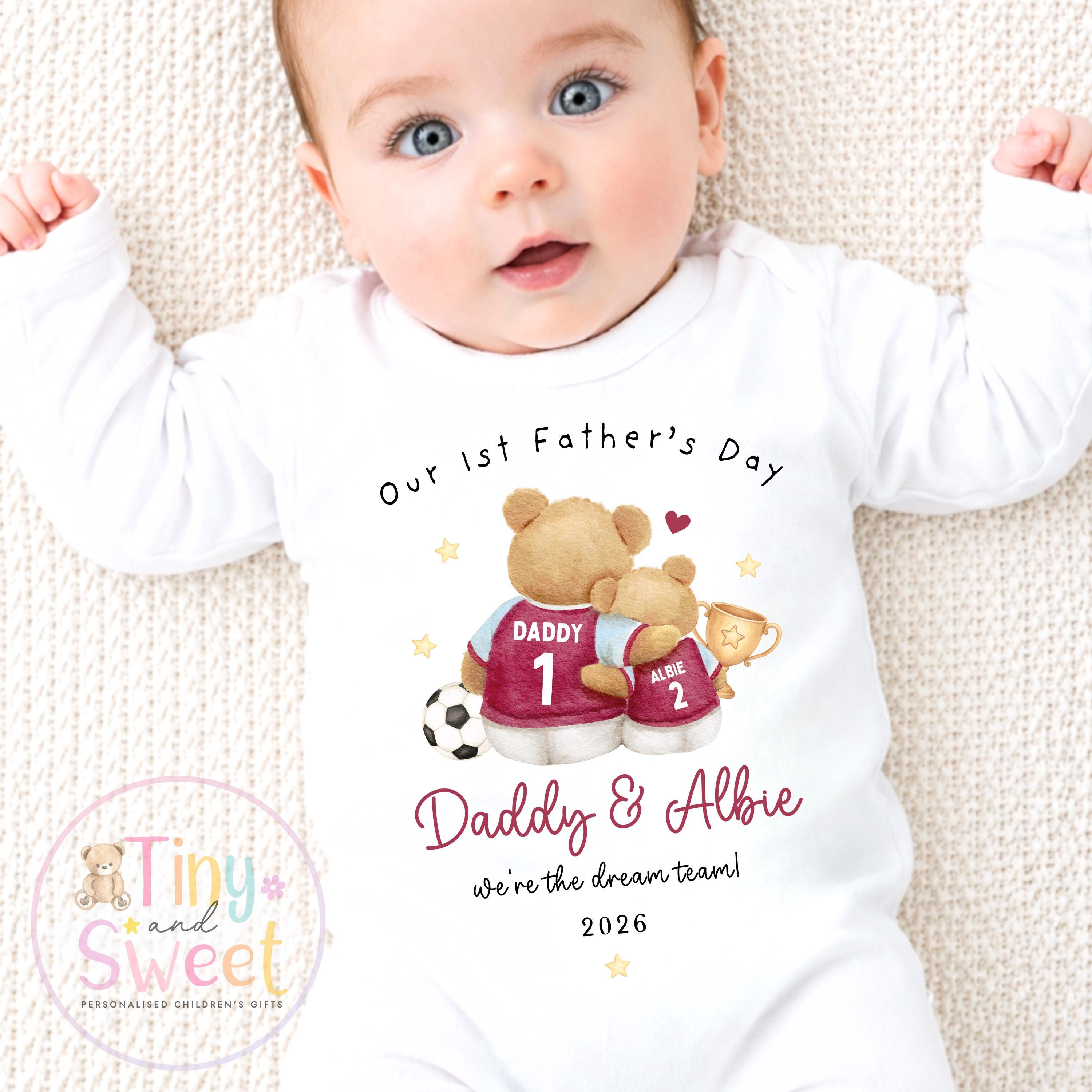 First Father’s Day Football Baby T Shirt, 1st Father’s Day as My Daddy Babygrow, New Dad Gift, Father’s Day Bodysuit, Baby Outfit