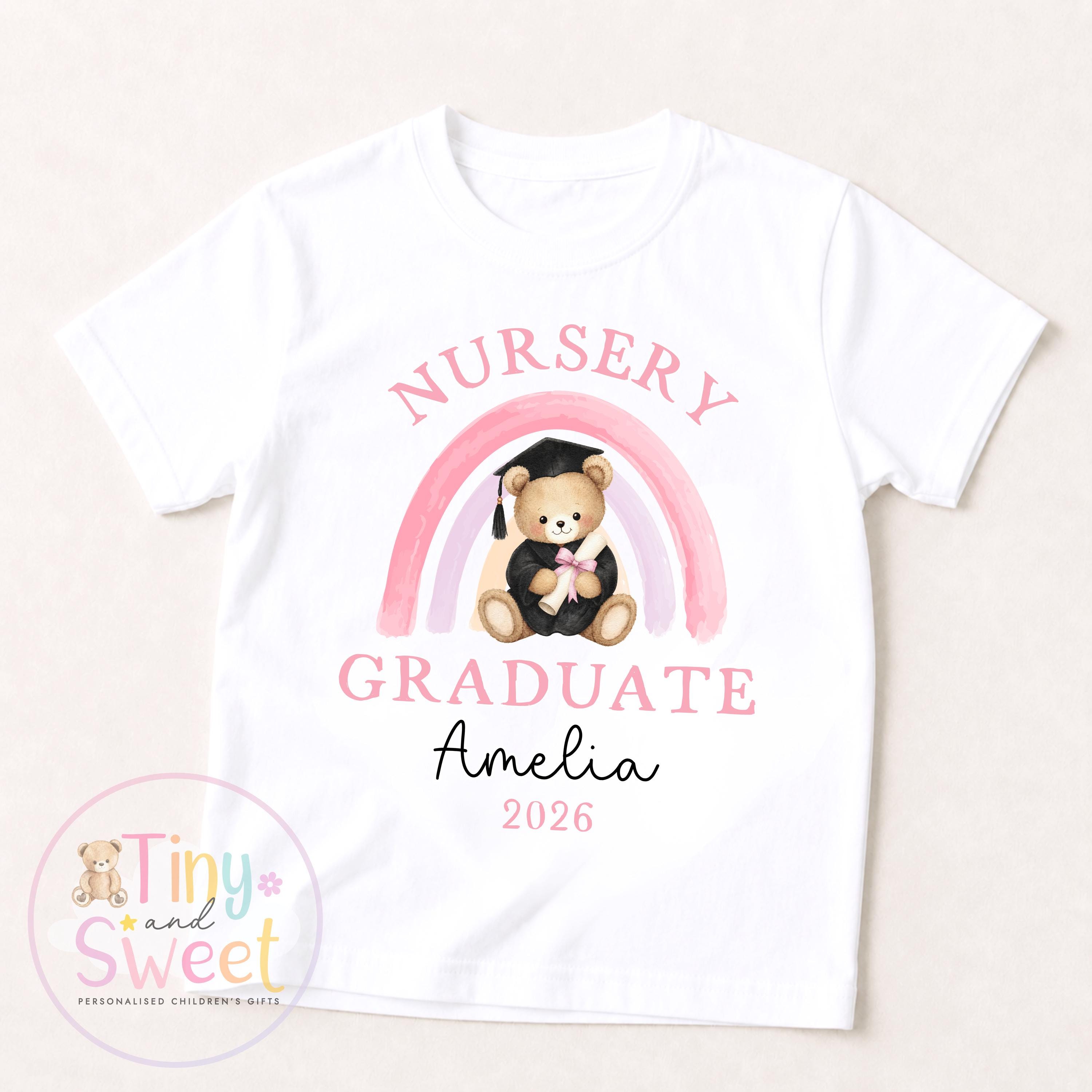 Personalised Nursery Graduation T Shirt, Boys & Girls, Pre School Keepsake, Nursery Leavers T Shirt, Nursery Keepsake Leaver Gift