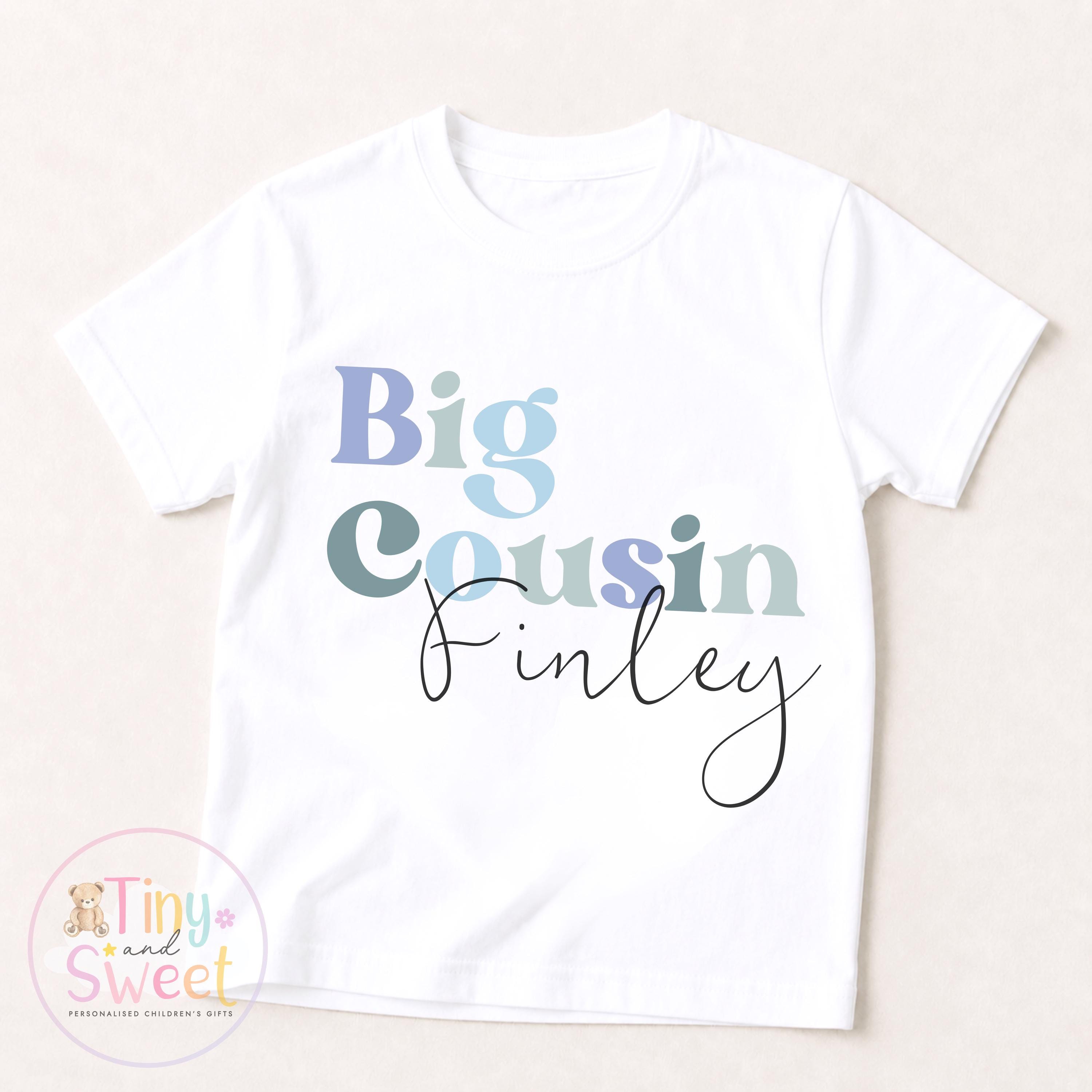 Adorable Pastel Big Cousin T-Shirt for Kids - Pregnancy Announcement Gift & New Family Member Reveal