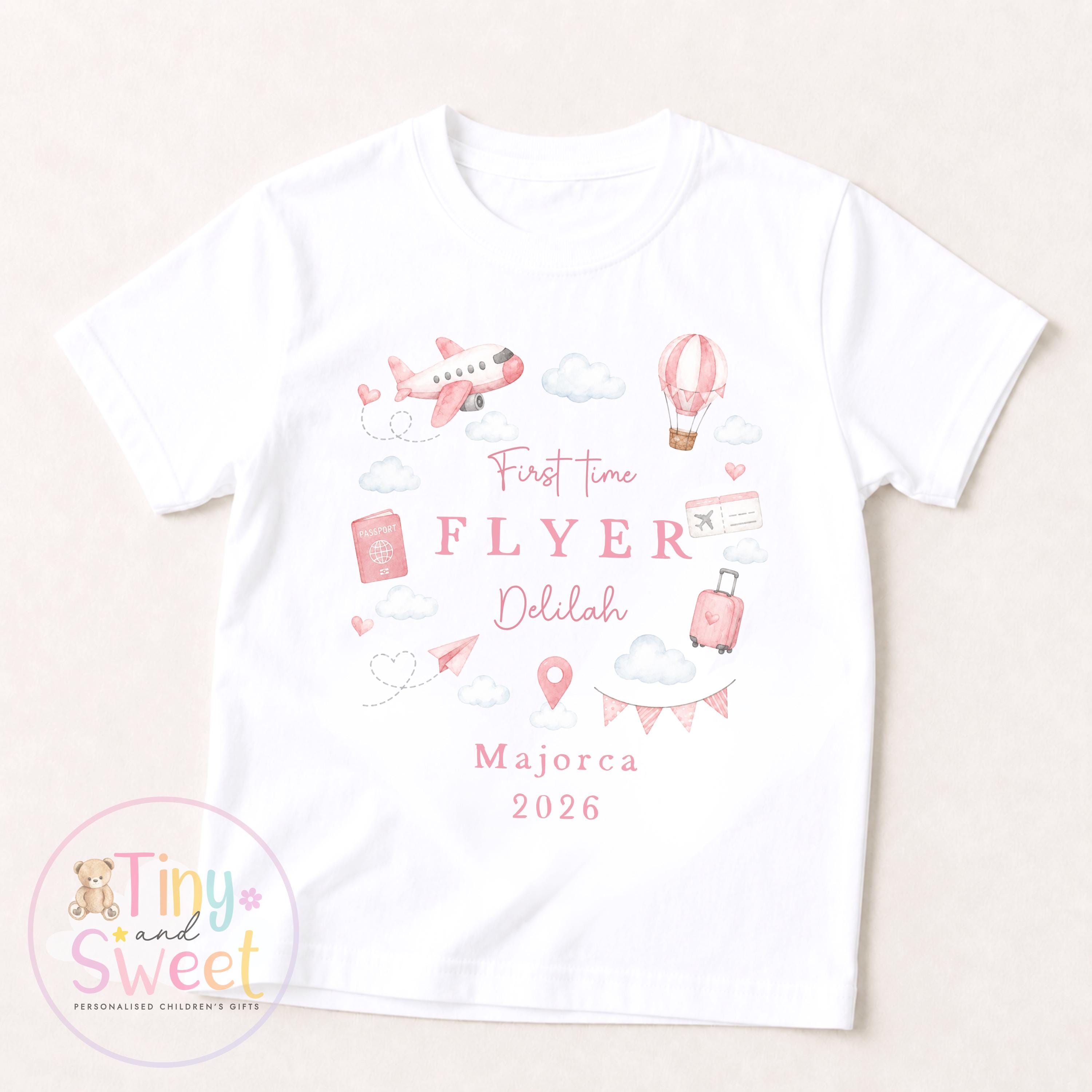 Personalised First Flight Baby Sleepsuit, First Time Flyer T Shirt, Baby’s First Holiday Outfit, Custom Babygrow Gift