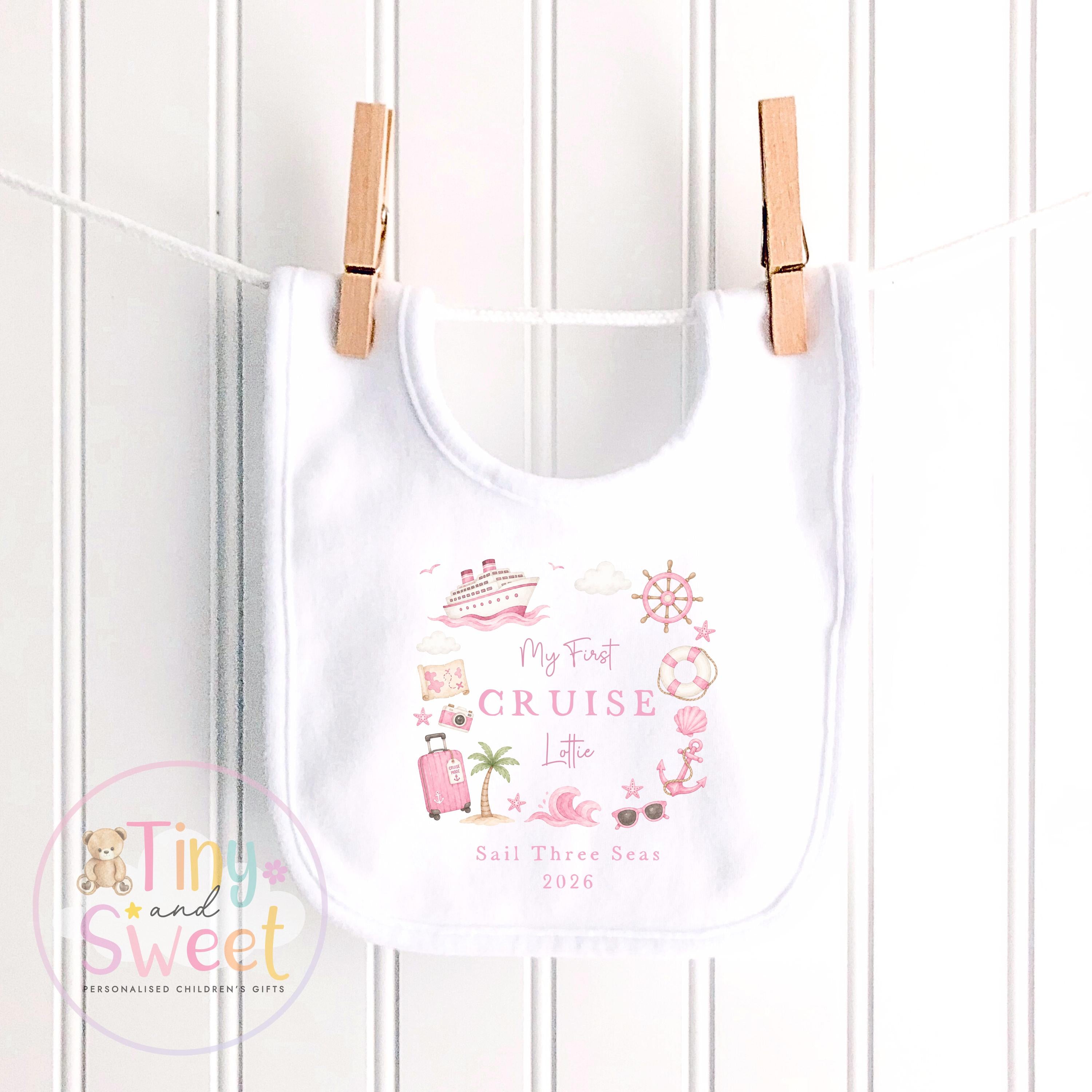 Personalised First Cruise T Shirt or Sleepsuit, First Time Cruiser Bodysuit, Baby’s First Holiday Outfit, Custom Cruise Sleepsuit Gift