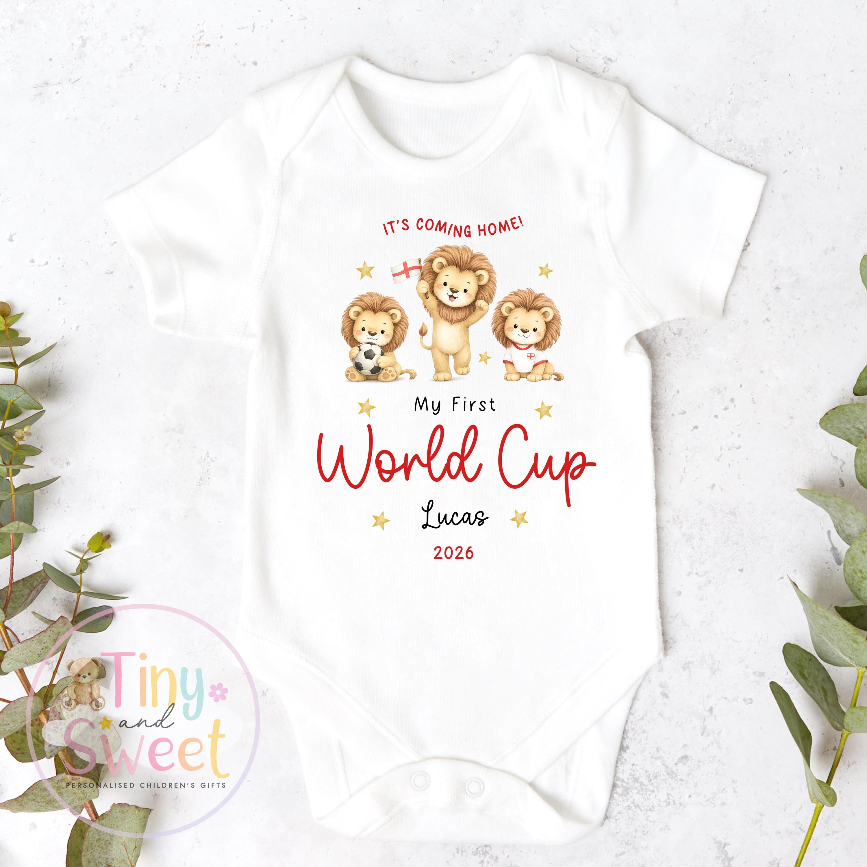 My First World Cup 2026 Baby & Toddler T-Shirt, Personalised England Kids Football Shirt, Gift For England World Cup, England Fan
