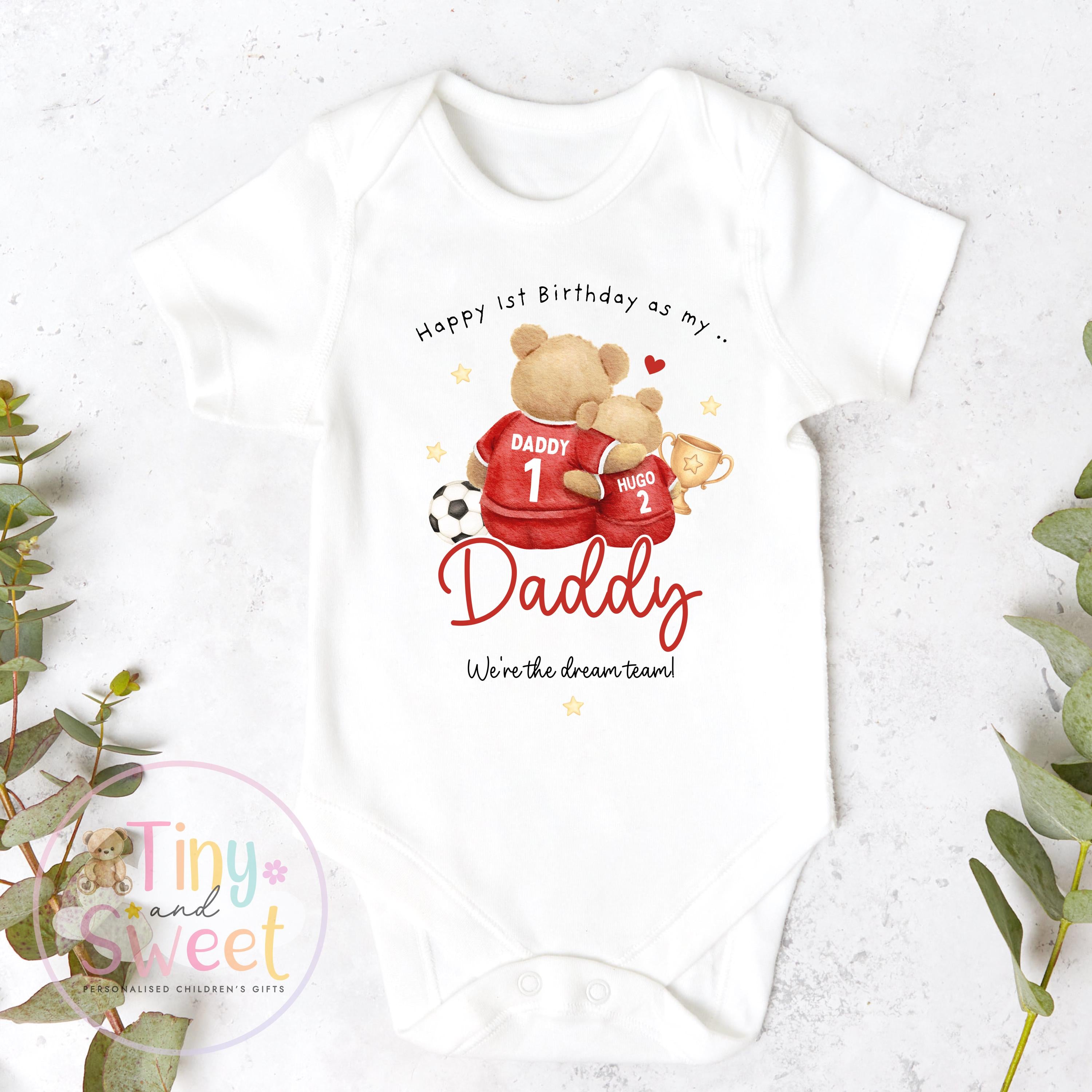 Happy Birthday Daddy, 1st Birthday as My Daddy Football Fan, New Dad Gift, Dad Birthday, Daddy Birthday, Sleepsuit Babygrow Bodysuit Dad