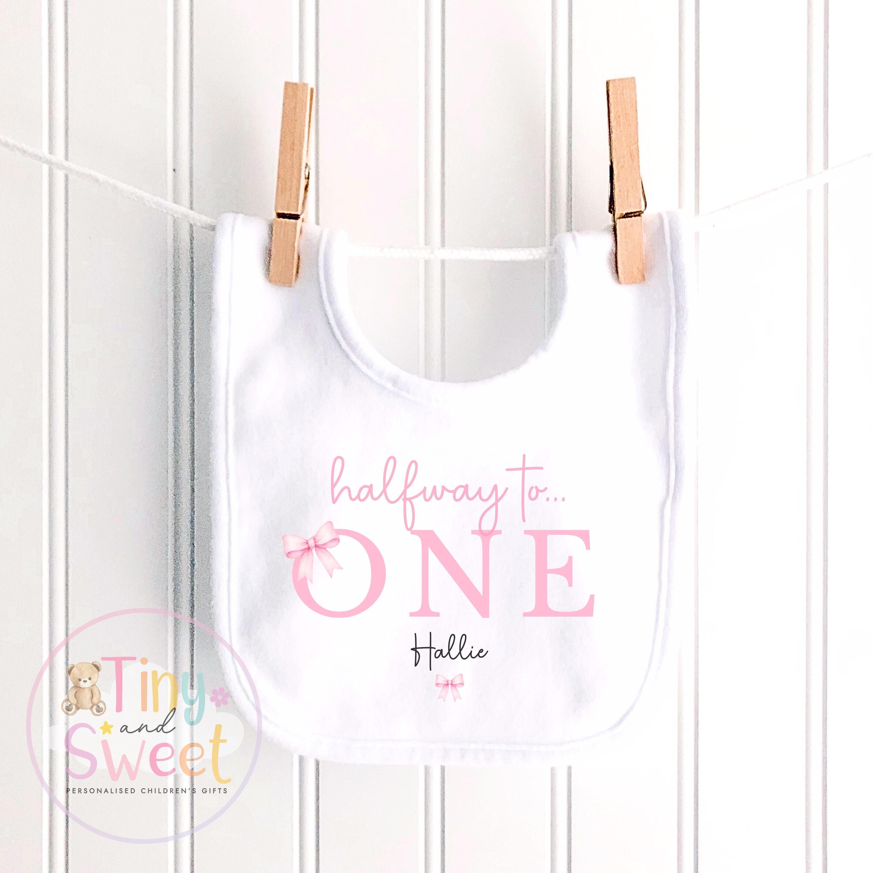 Half Birthday Bow Sleepsuits & T-Shirts for 6-Month-Old Baby Girls - Halfway to One Pink Bow Baby T-Shirt, Halfway to One Gift