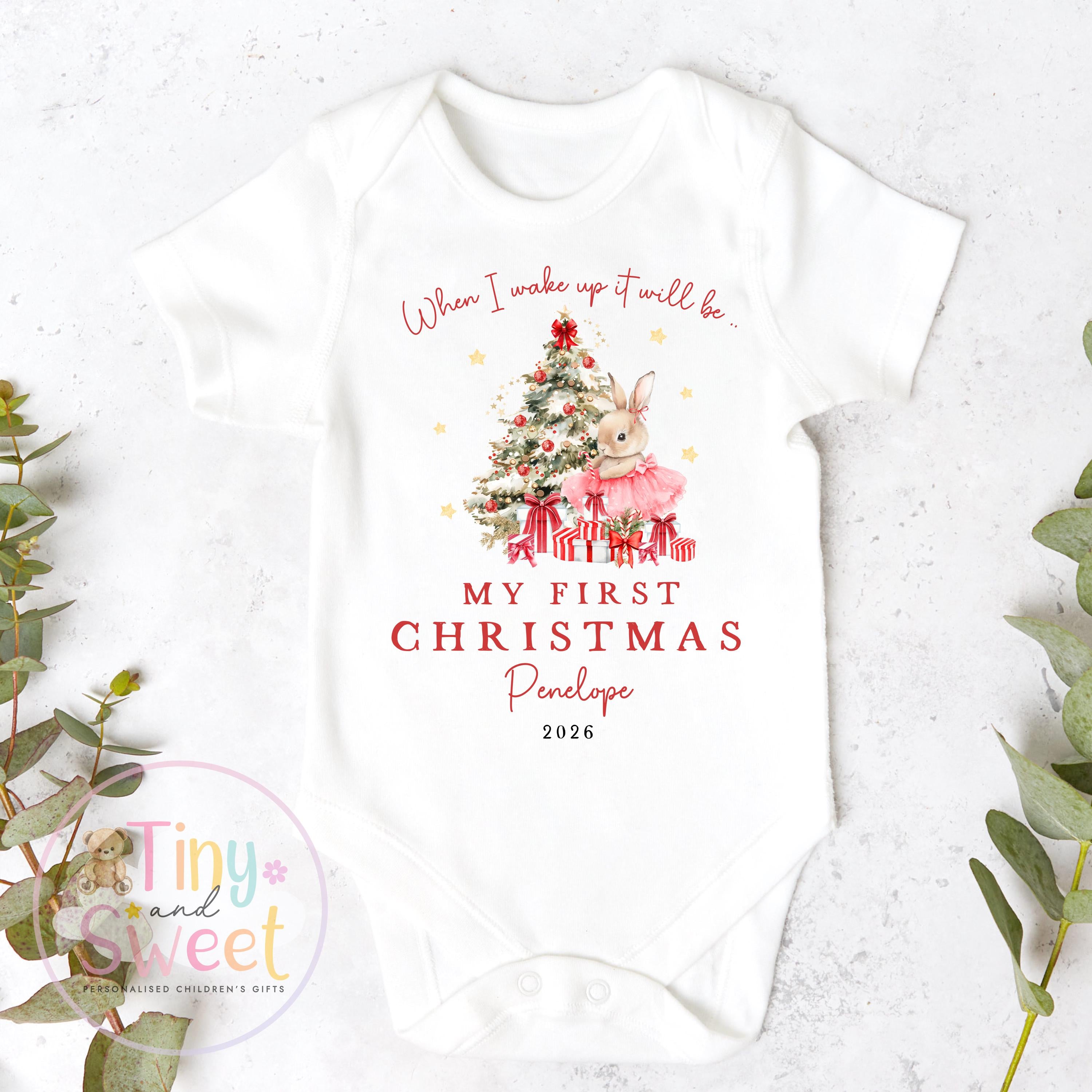 My First Christmas Personalised Sleepsuit