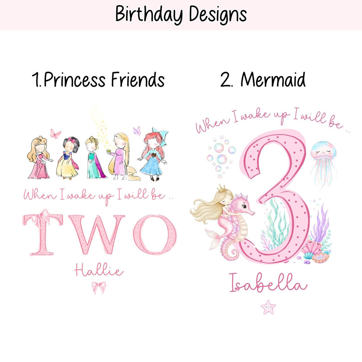 Personalised Pink Any Age Themed Birthday Girls Stripe Long Set, Girl Birthday Cotton Clothing Set, Birthday Morning Set