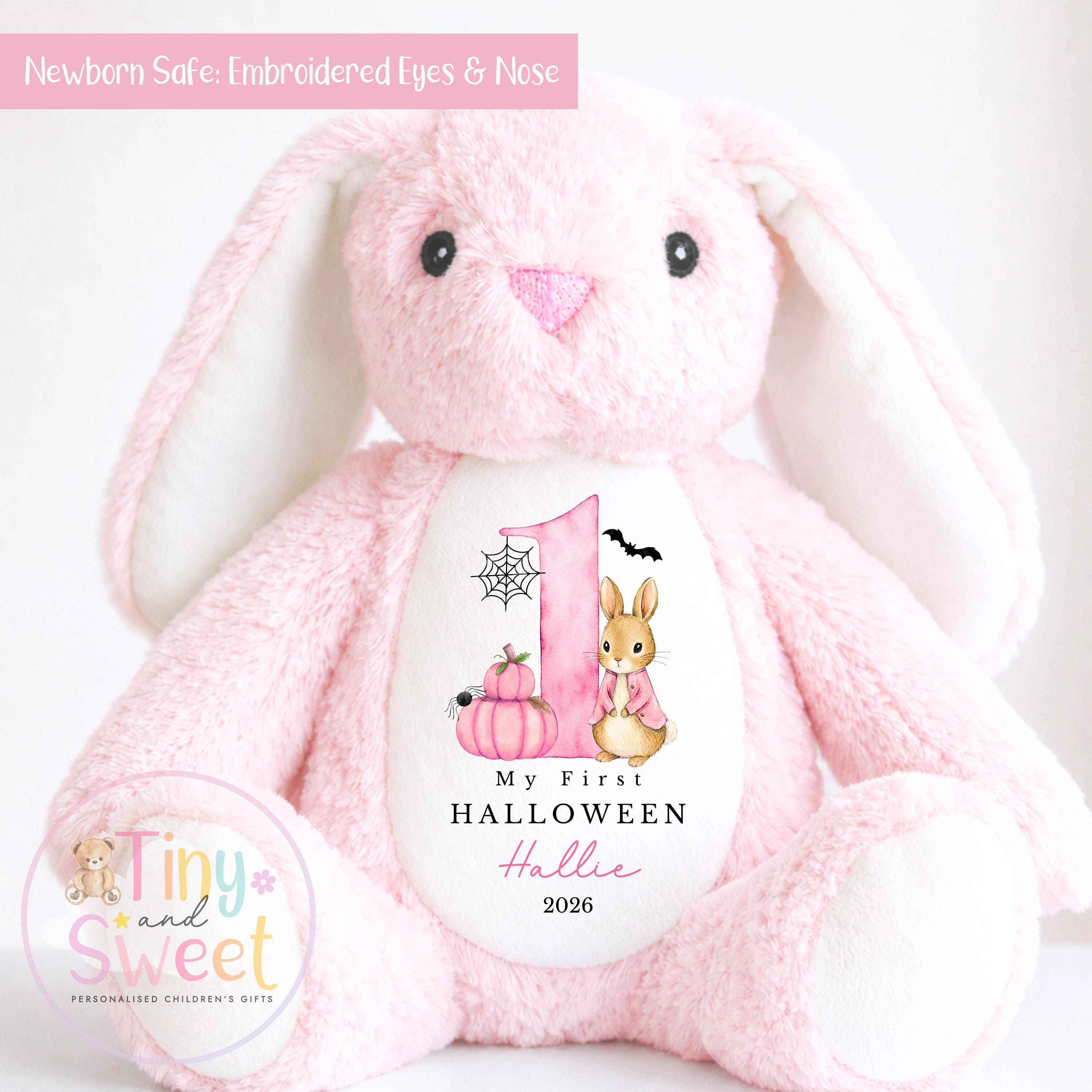 Personalised My First Halloween Bunny, Halloween Keepsake Plush Toy, New Baby Gift