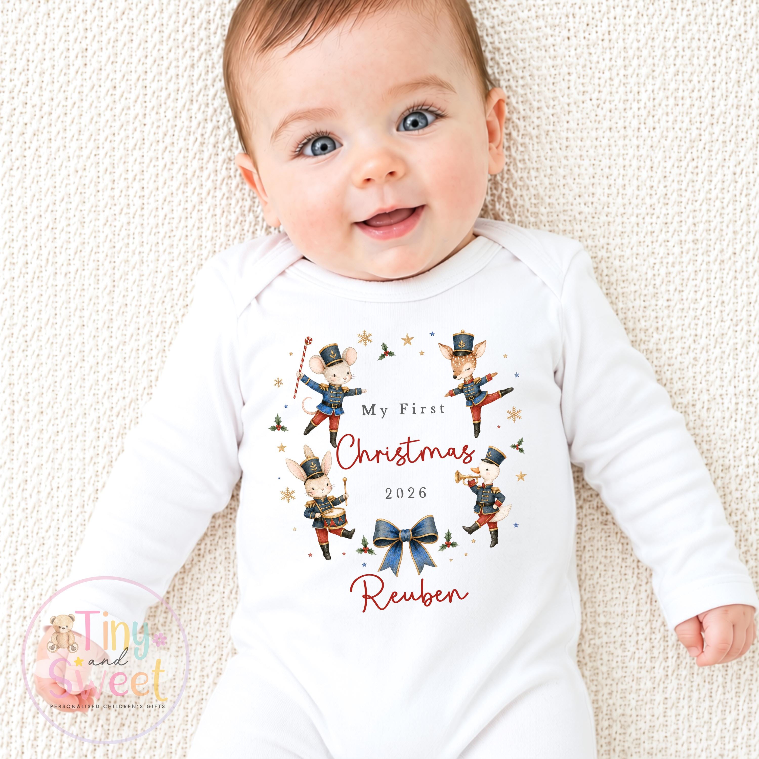 My First Christmas Sleepsuit, Personalised My First Christmas Babygrow, Baby’s 1st Christmas Outfit, Newborn Christmas Outfit, First Xmas