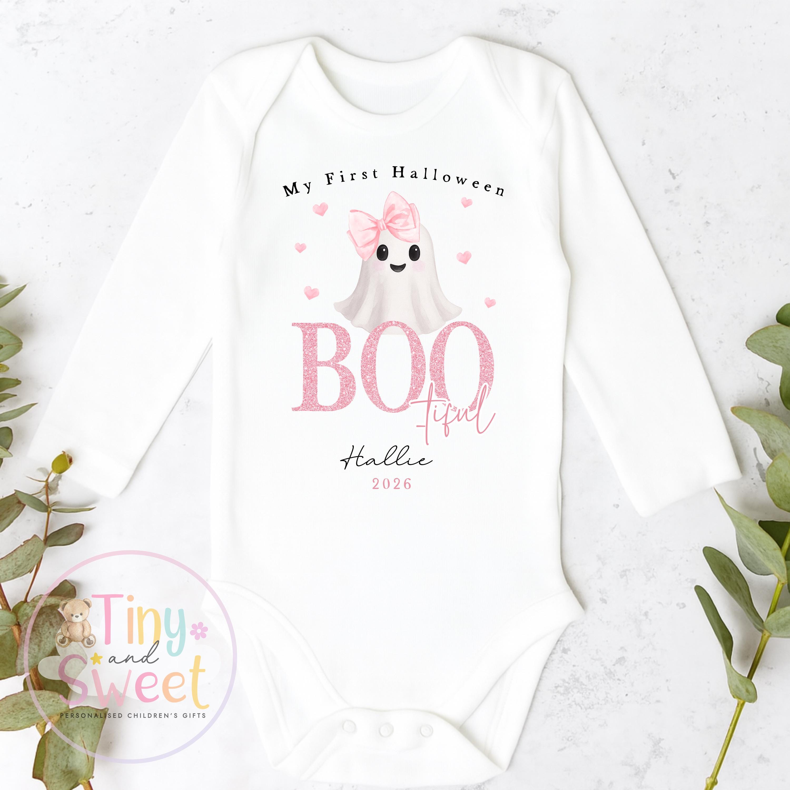 Personalised Bootiful First Halloween Sleepsuit