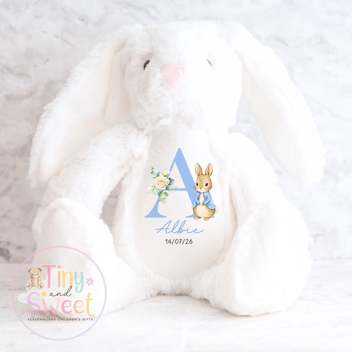 Personalised New Baby soft Toy, New Birth Gift, New baby gift, Newborn Gift, Baby Keepsake, Baby shower gift, Birth stats, Teddy, Bunny