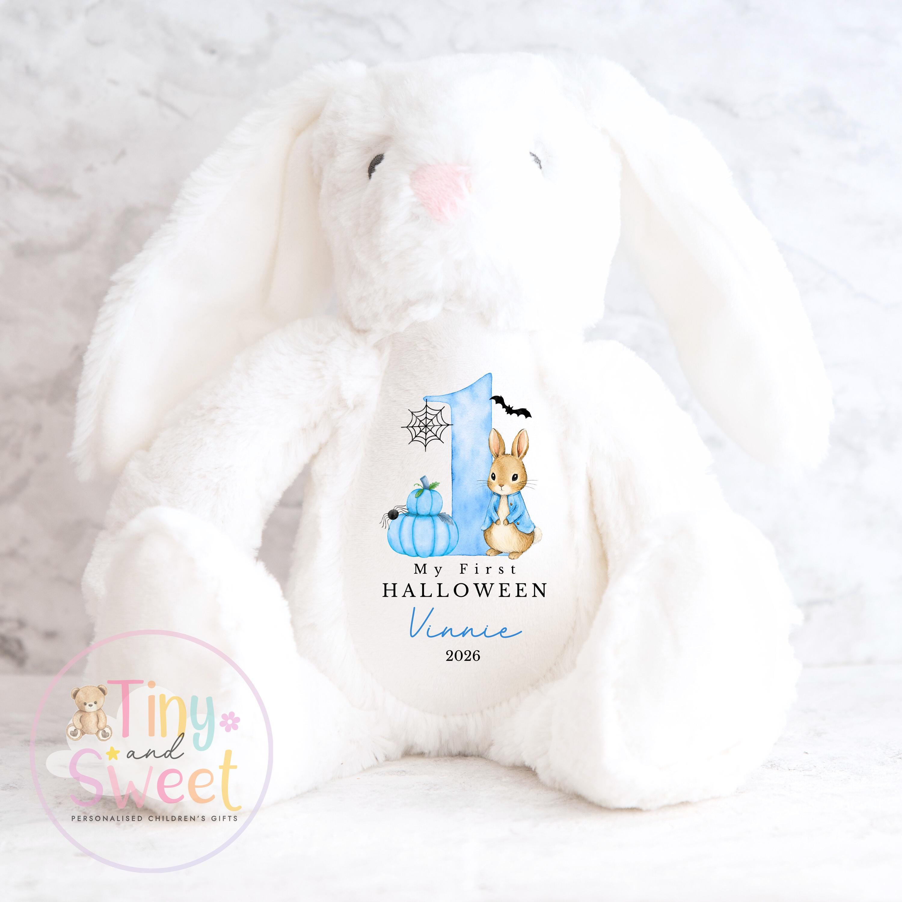 Personalised My First Halloween Bunny, Halloween Keepsake Plush Toy, New Baby Gift