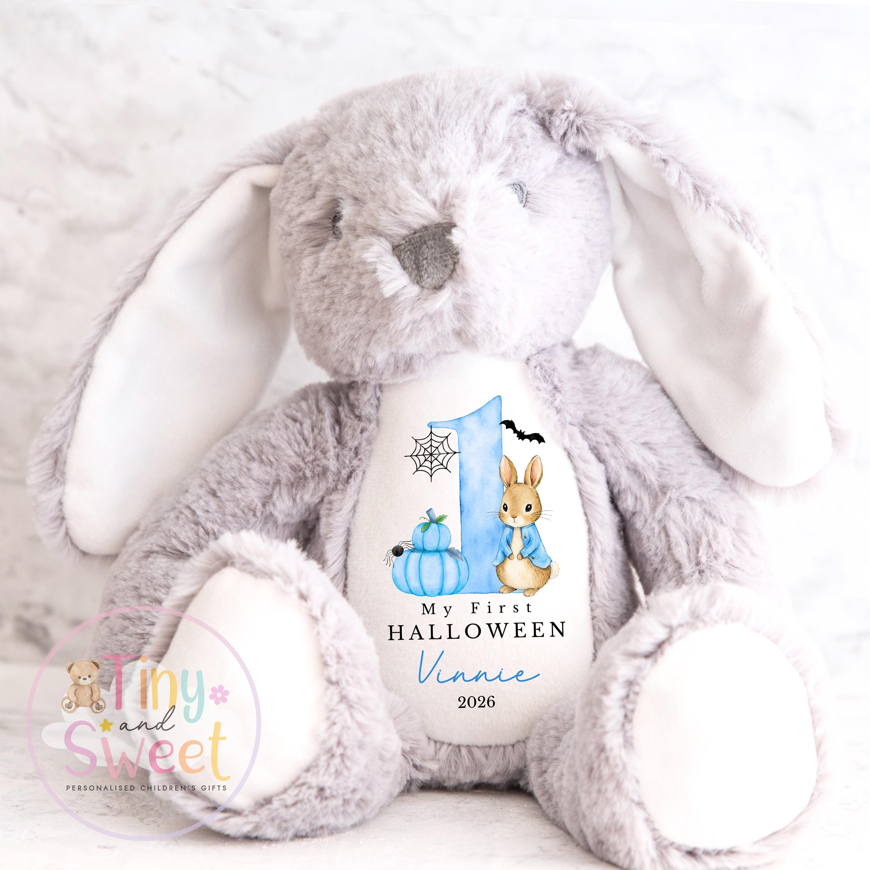 Personalised My First Halloween Bunny, Halloween Keepsake Plush Toy, New Baby Gift