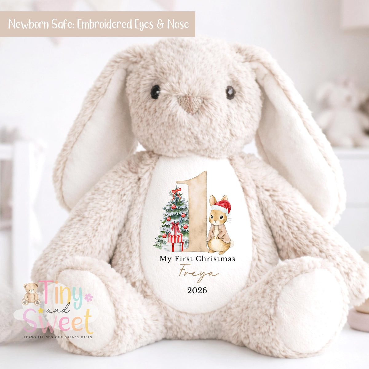 My First Christmas Classic Bunny Personalised Soft Toy