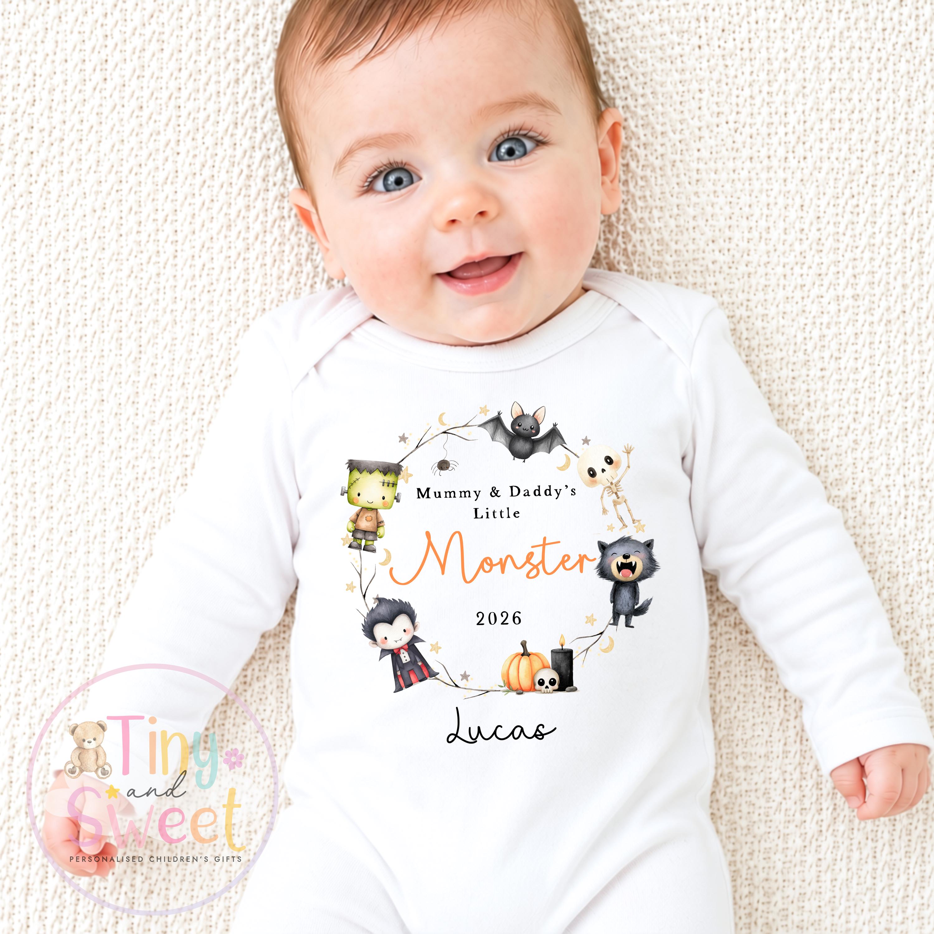 Personalised My First Halloween Sleepsuit, Cute Ghosts, 1st Halloween, Spooky Season, First Boo, Boo Box