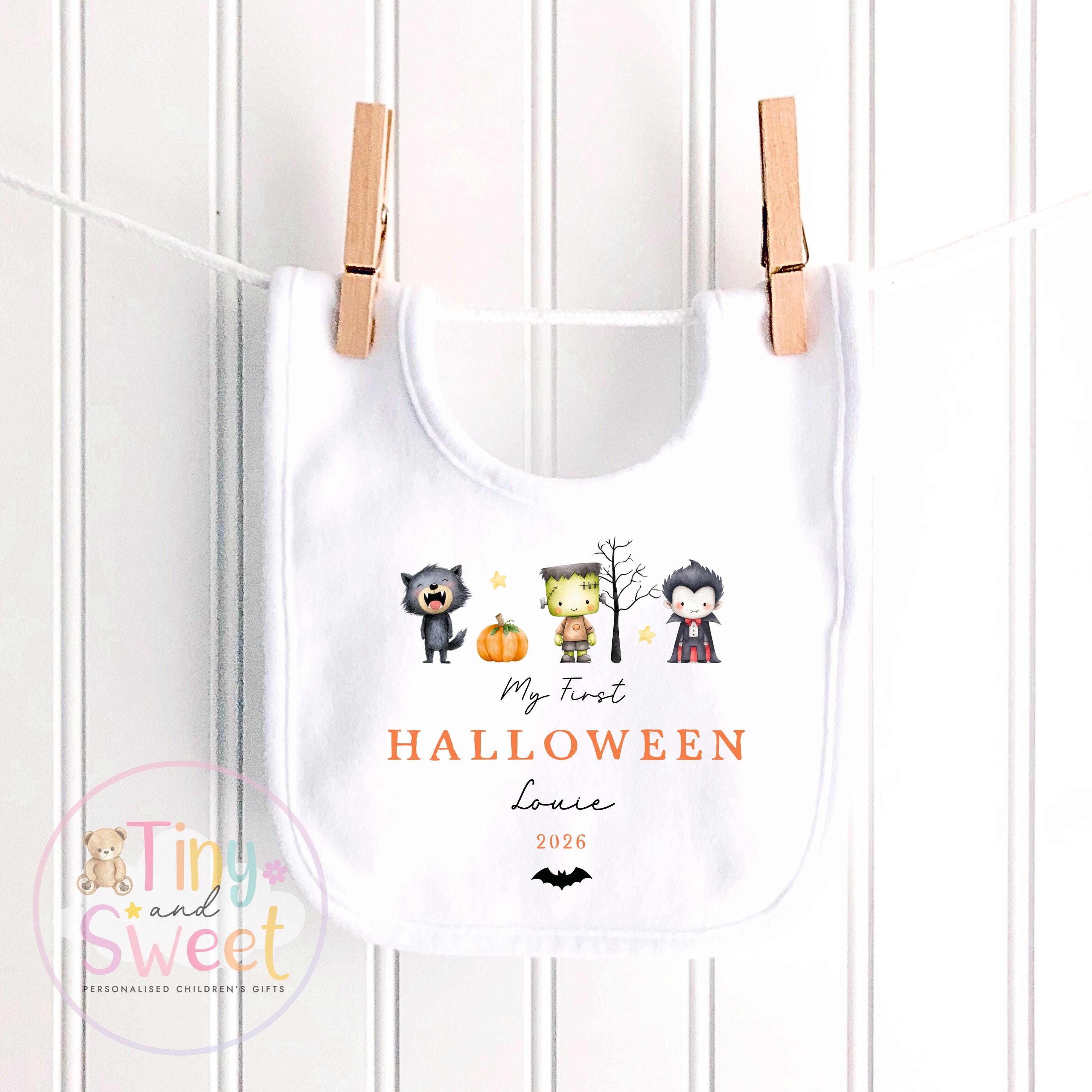 Personalised My First Halloween Sleepsuit, Cute Ghosts, 1st Halloween, Spooky Season, First Boo, Boo Box
