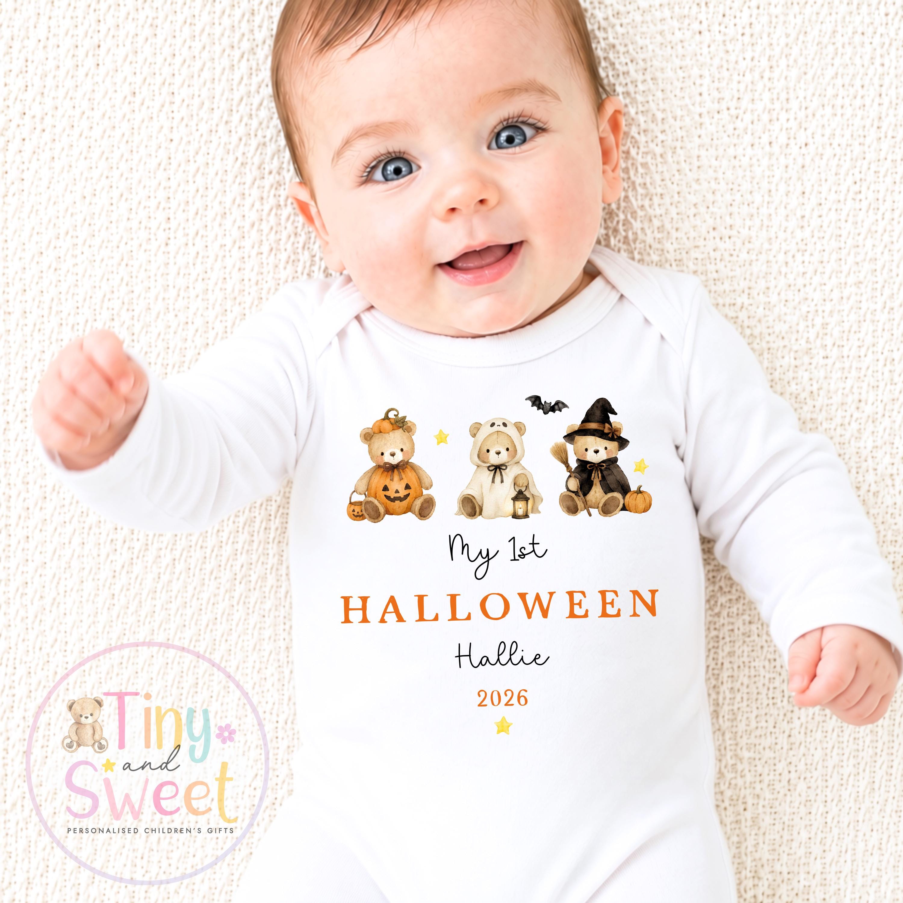 First Halloween Sleepsuit, Baby 1st Halloween Gift Idea, 1st Halloween Babygrow, Halloween Outfit for baby, Halloween costume