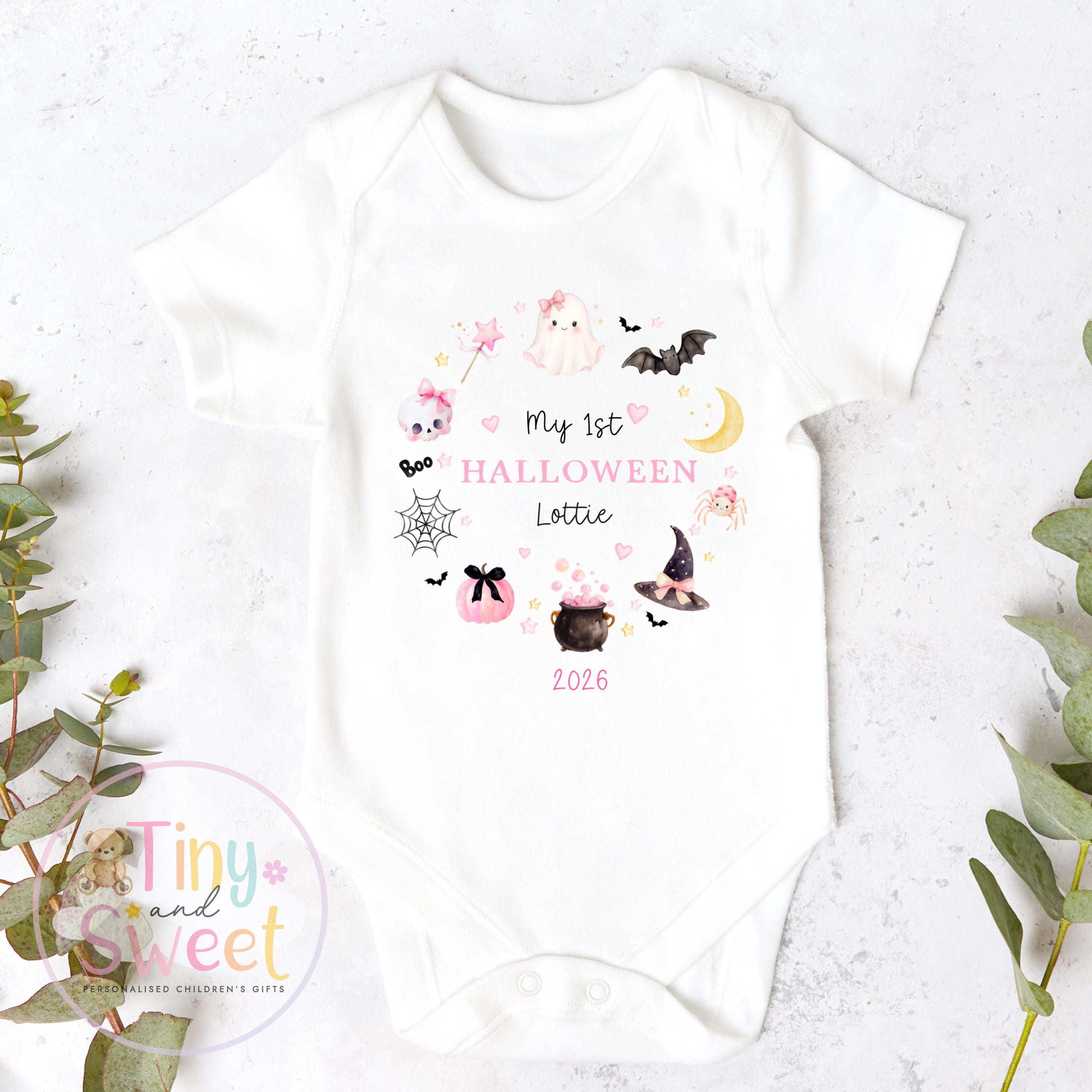 Personalised First Halloween Baby Grow , My First Halloween, Custom Name Sleepsuit, Baby’s First Halloween, Halloween Baby Outfit