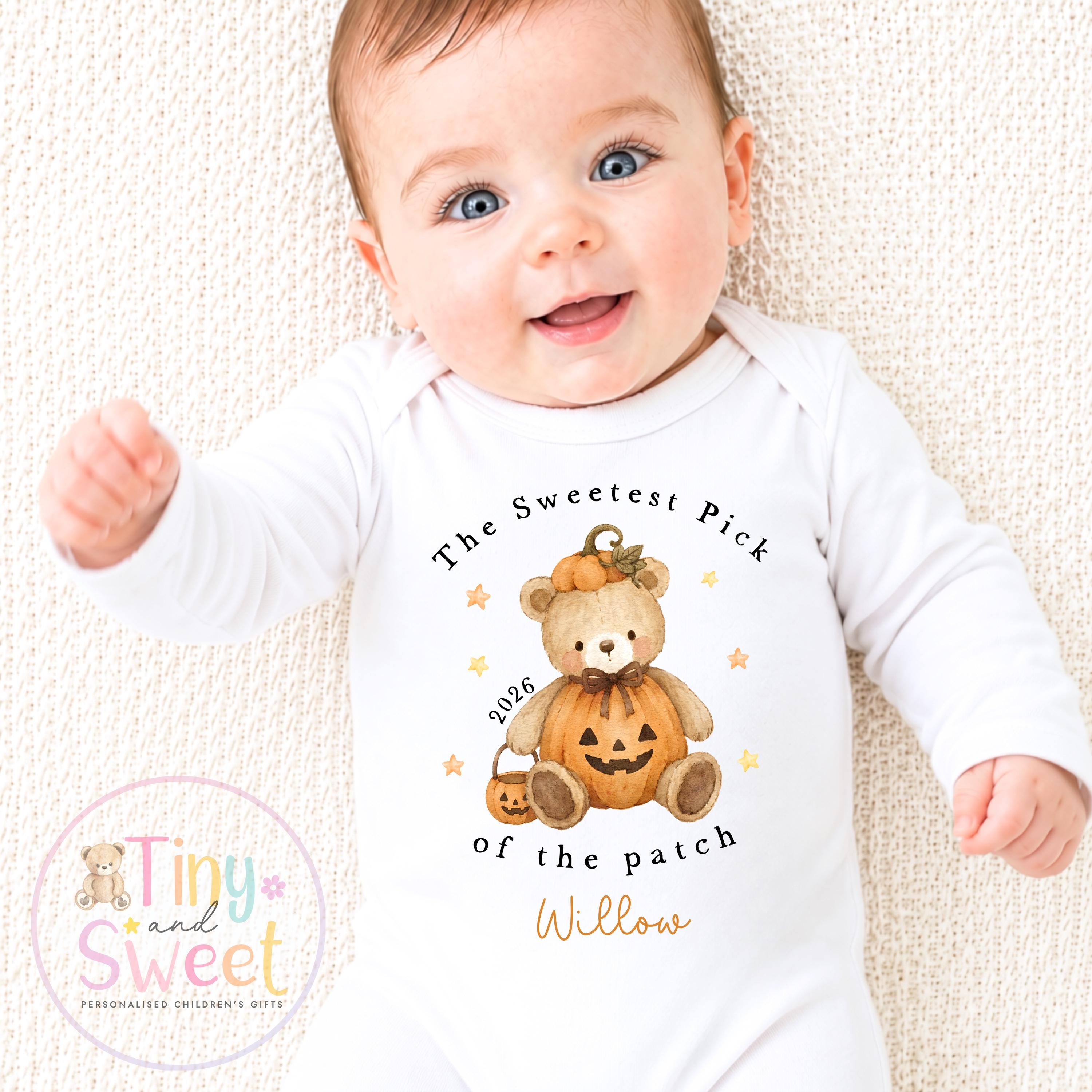 Personalised First Halloween Sleepsuit, Baby Halloween Outfit, Halloween Newborn Gift, First Halloween Babygrow, 1st Halloween Baby Gift