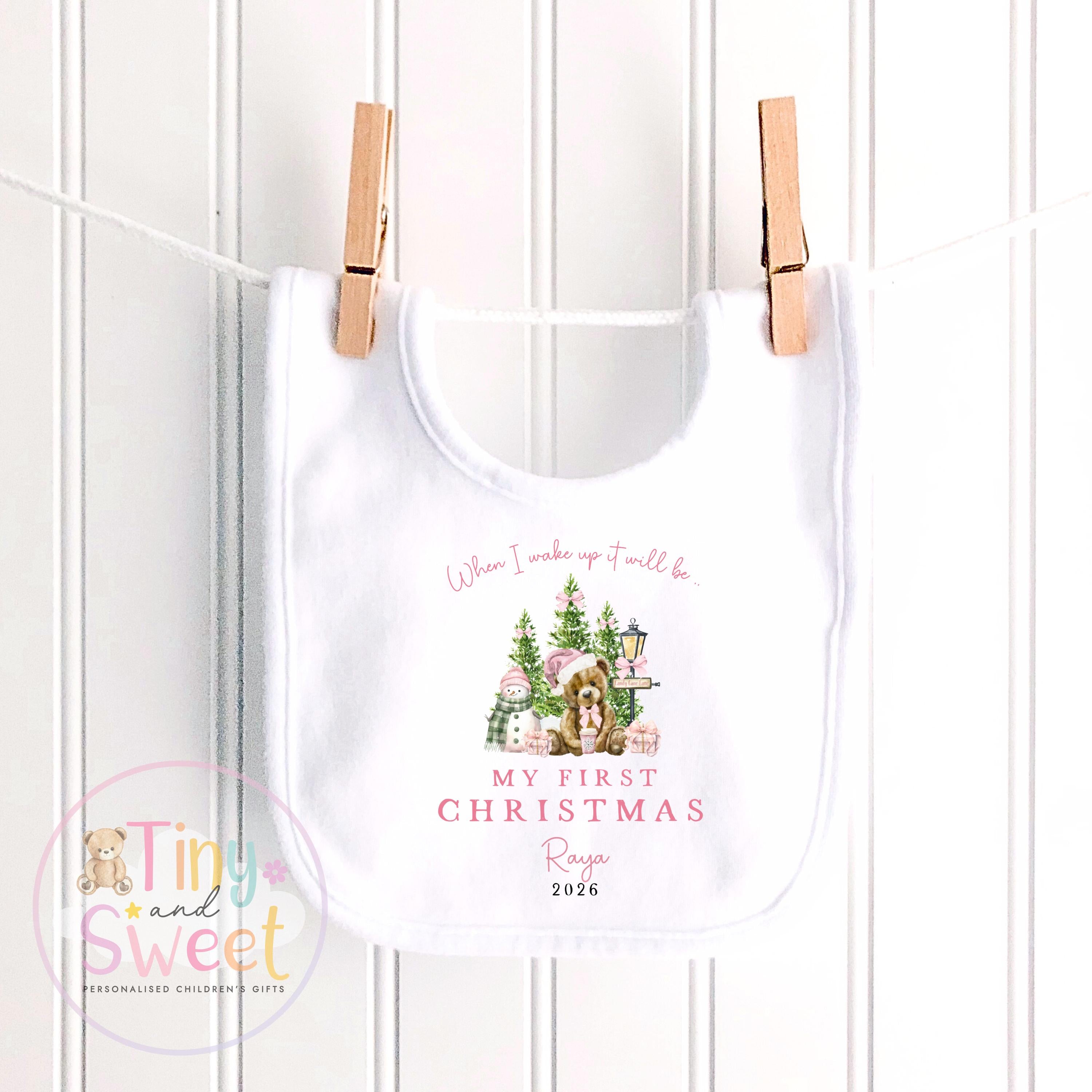 Personalised Babies First Christmas Sleepsuit, Babies 1st Xmas Gift Idea, Pyjamas, 1st Xmas Babygrow, Christmas Outfit for baby, Teddy