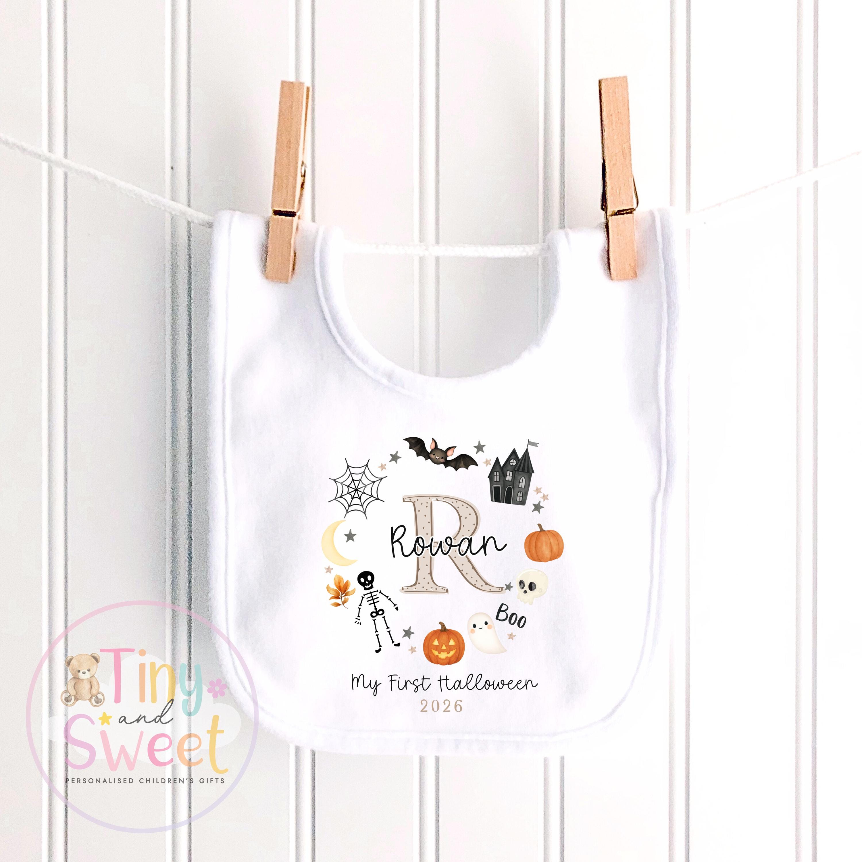 Personalised First Halloween Sleepsuit, Baby Halloween Outfit, Halloween Newborn Gift, First Halloween Babygrow, 1st Halloween Baby Gift