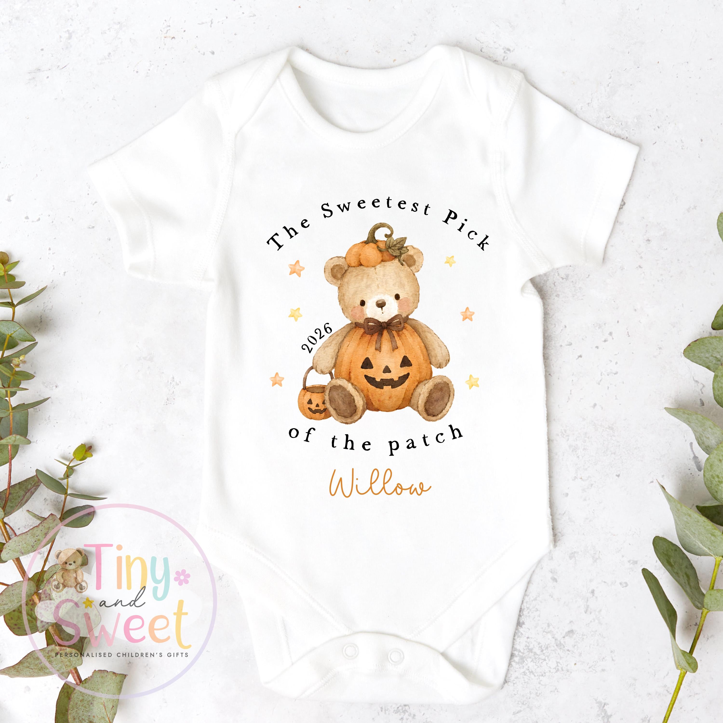 Personalised First Halloween Sleepsuit, Baby Halloween Outfit, Halloween Newborn Gift, First Halloween Babygrow, 1st Halloween Baby Gift