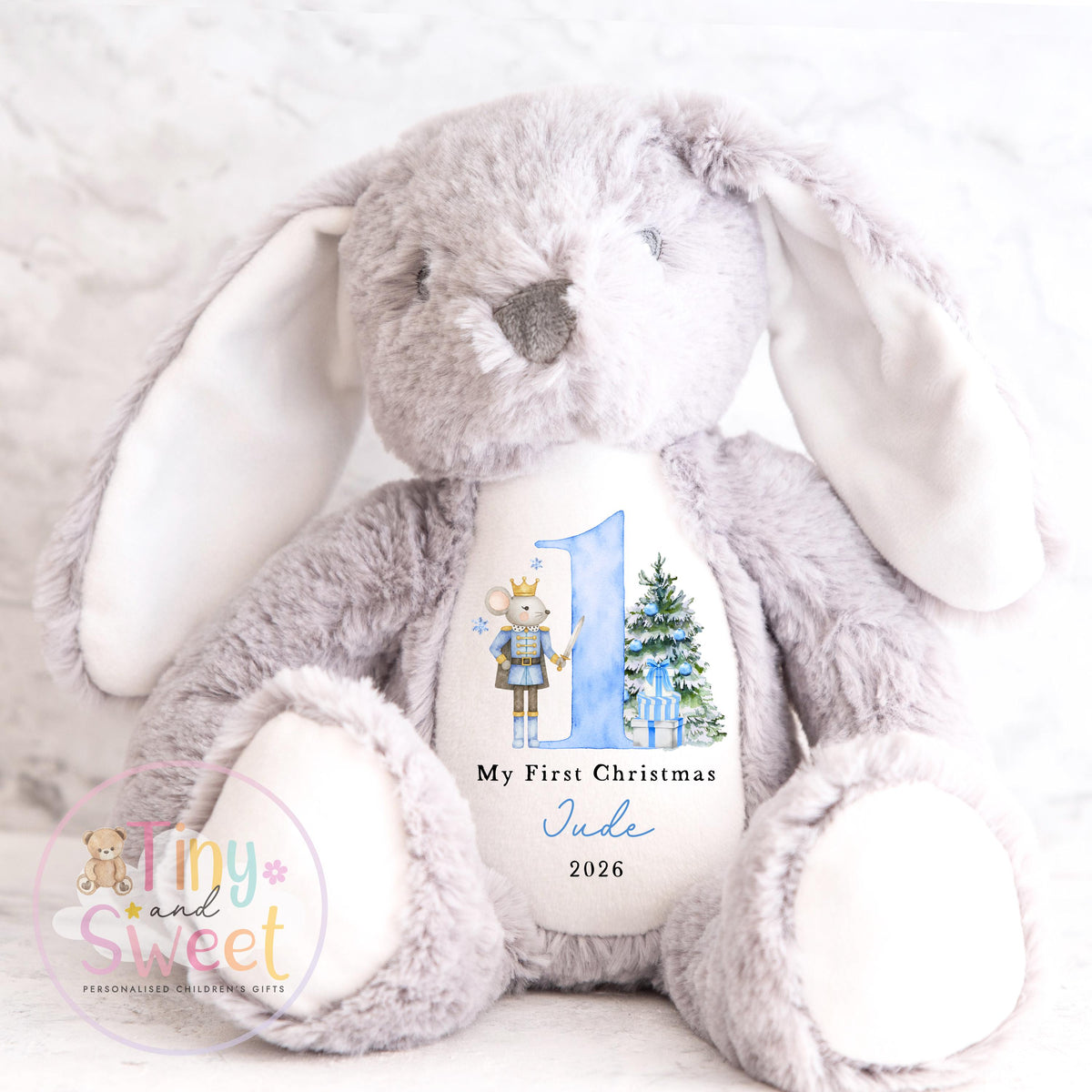My First Christmas Bunny, Personalised Christmas Soft Toy, Baby’s First Christmas Soft Toy Gift, My First Christmas Keepsake, Christmas Bib