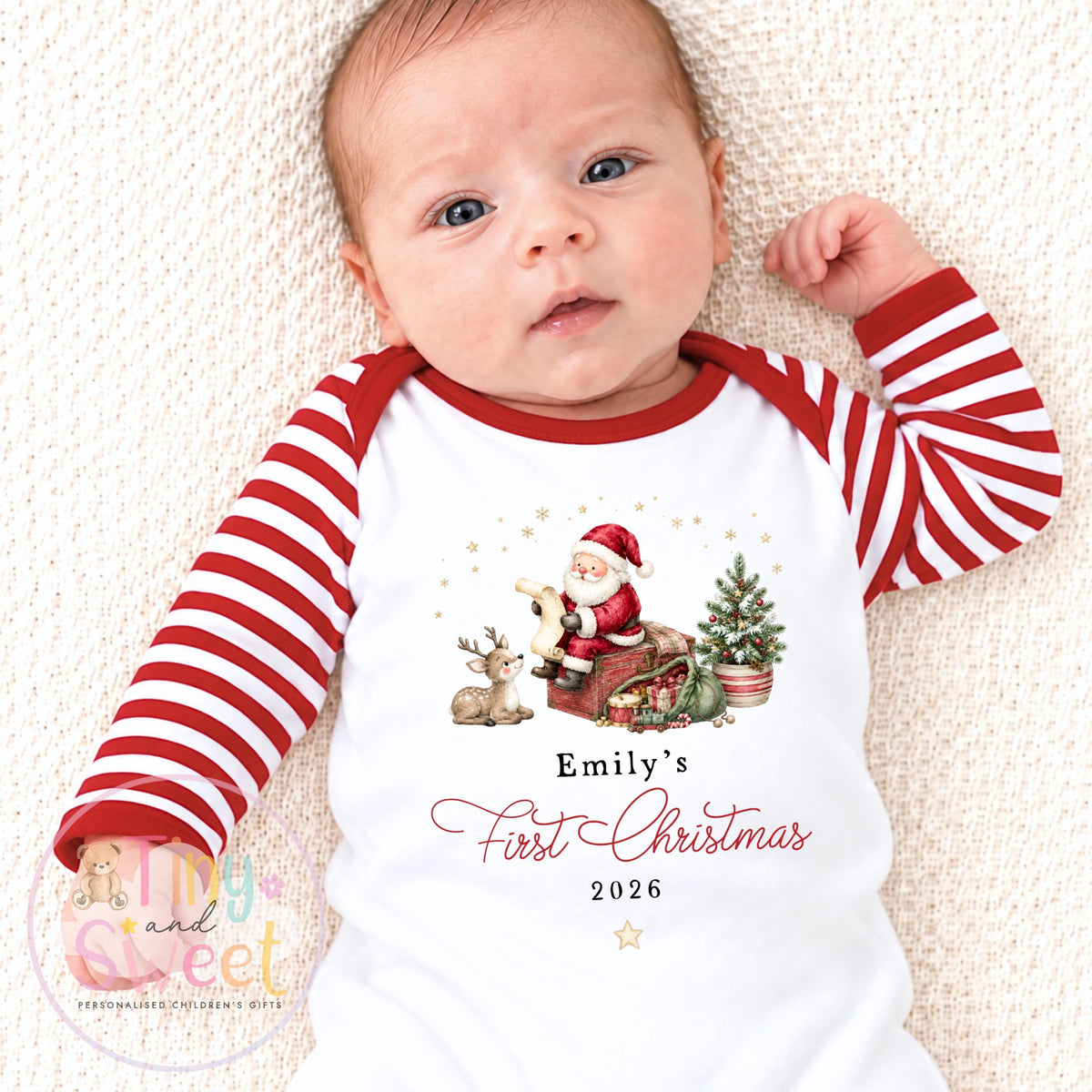 Traditional Christmas Personalised Sleepsuit/Vest
