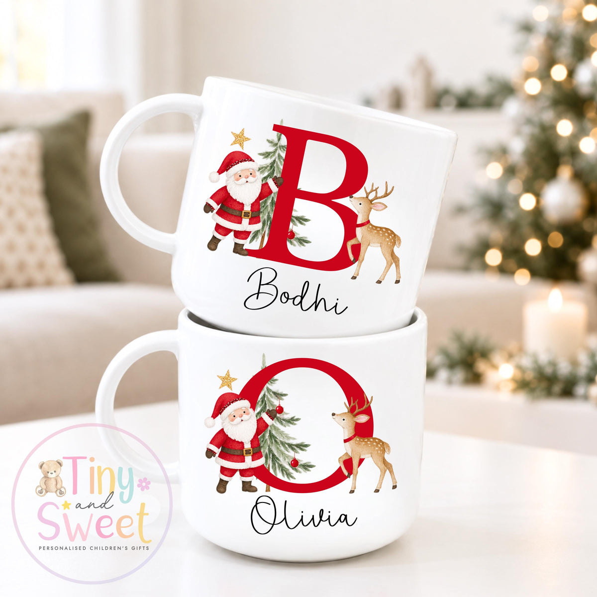Christmas Unbreakable Mug, Personalised Christmas Cup, Christmas Eve Box, Plastic Cup, Gift For Toddler, Gift For Grandchildren, Kids Mug