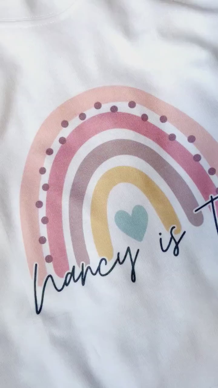Kids Birthday Rainbow T-shirt, Any Name Any Age, 1st Birthday T Shirt, 2nd Birthday T Shirt, Girls Birthday, Birthday Keepsake T Shirt