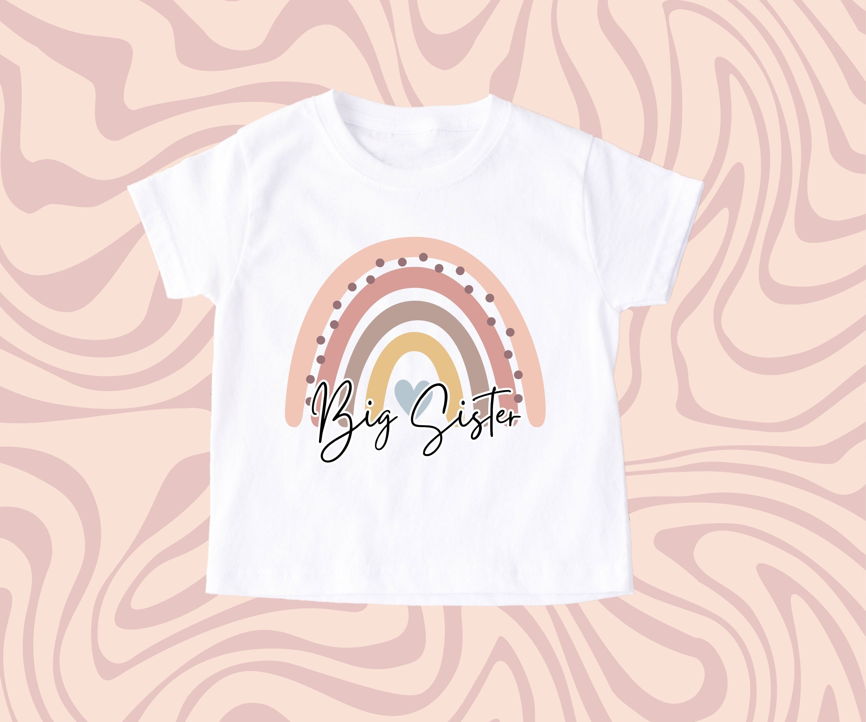 Boho Rainbow Big Sister T Shirt