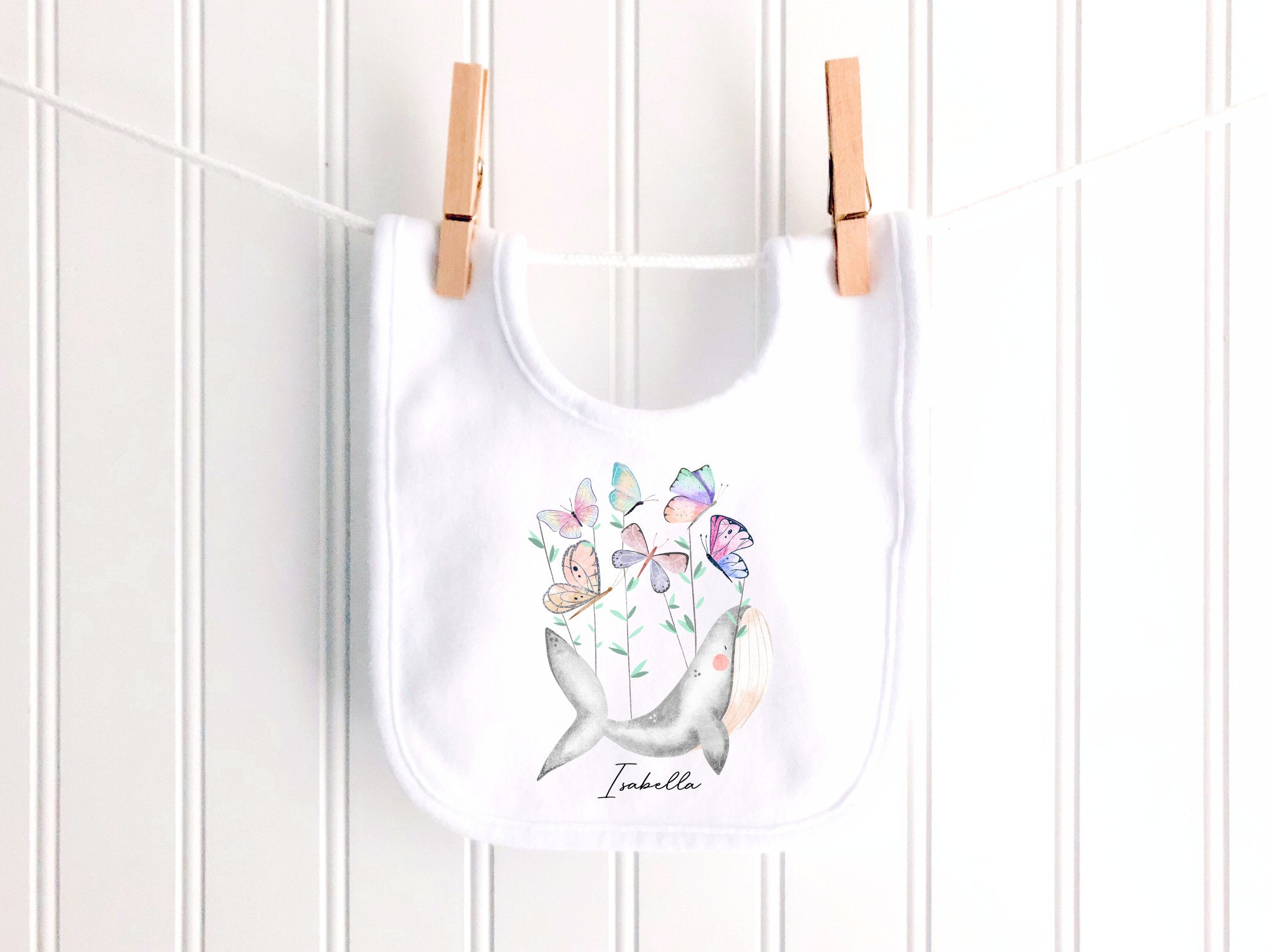 Pastel Butterfly Whimsical Personalised Sleepsuit/Babygrow