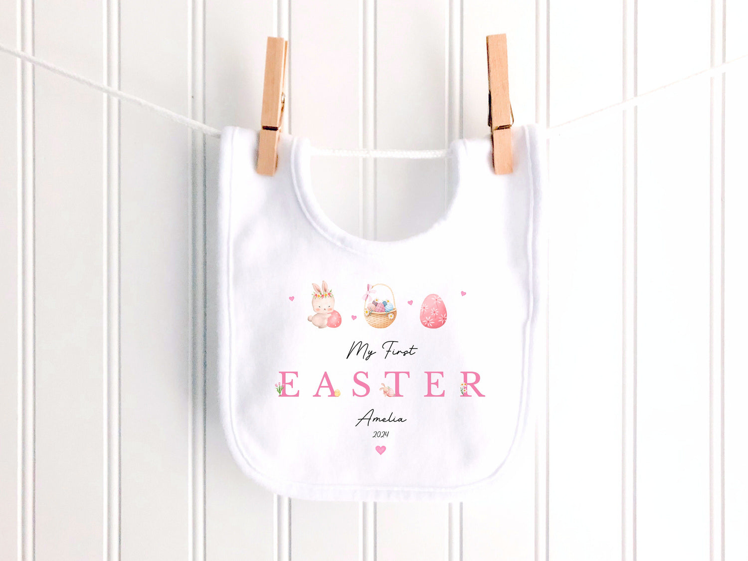 Pink My First Easter Personalised Sleepsuit/Babygrow