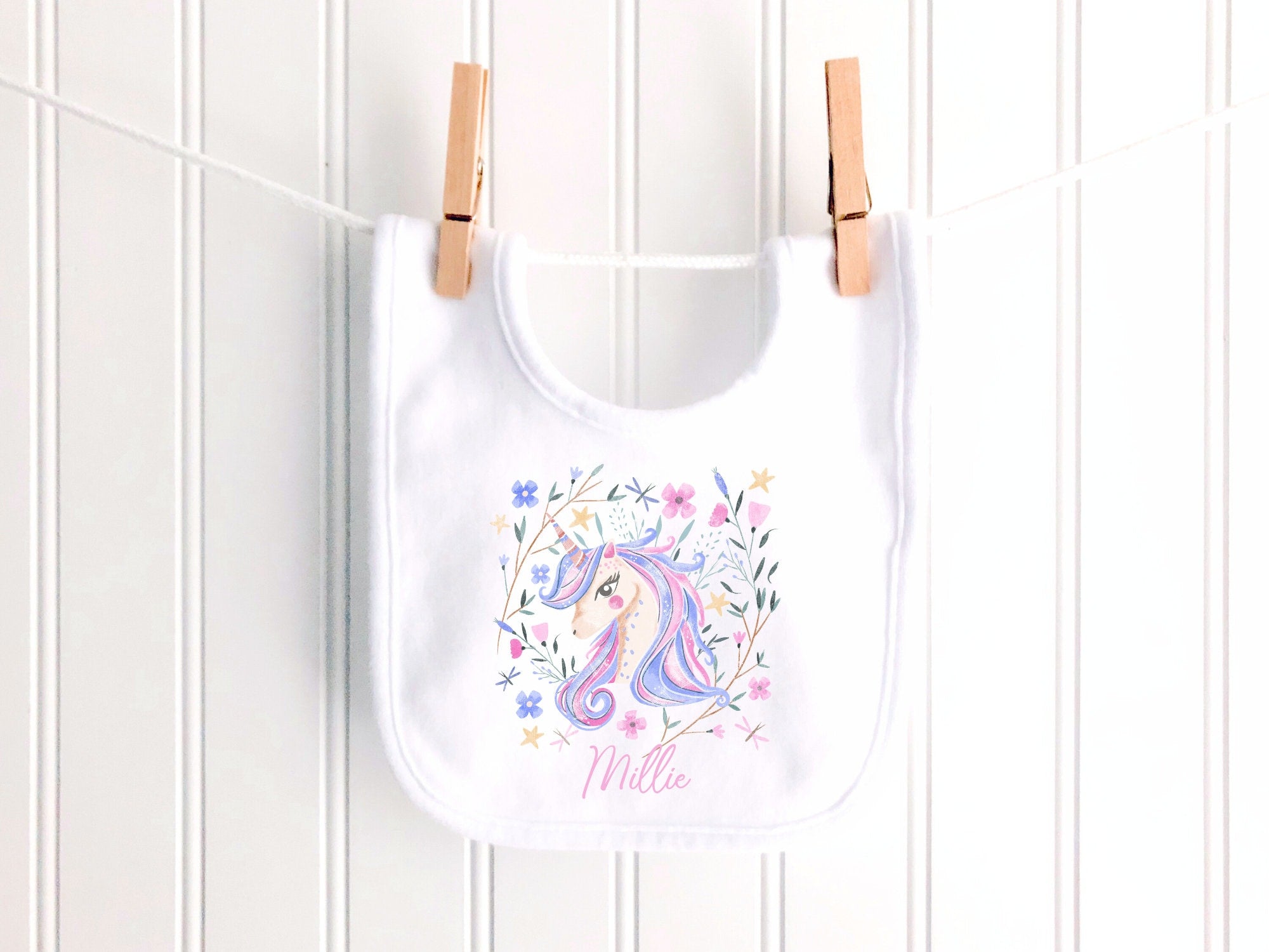 Pastel Unicorn Personalised Sleepsuit/Babygrow