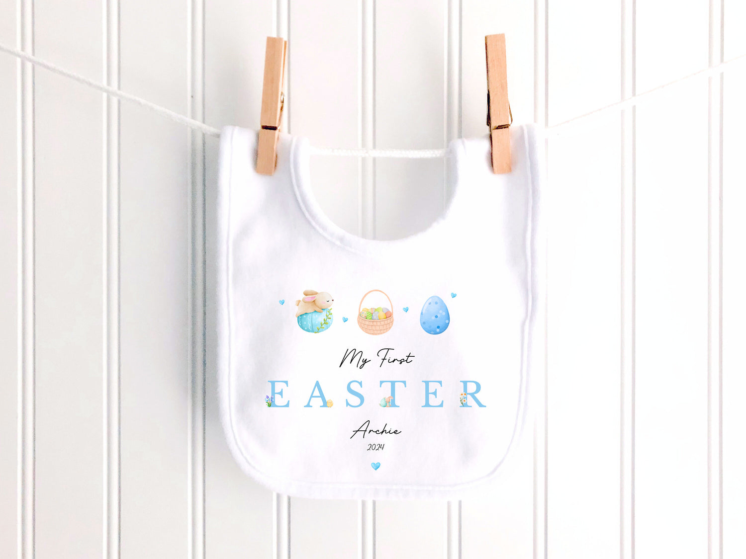 Blue My First Easter Personalised Sleepsuit/Babygrow