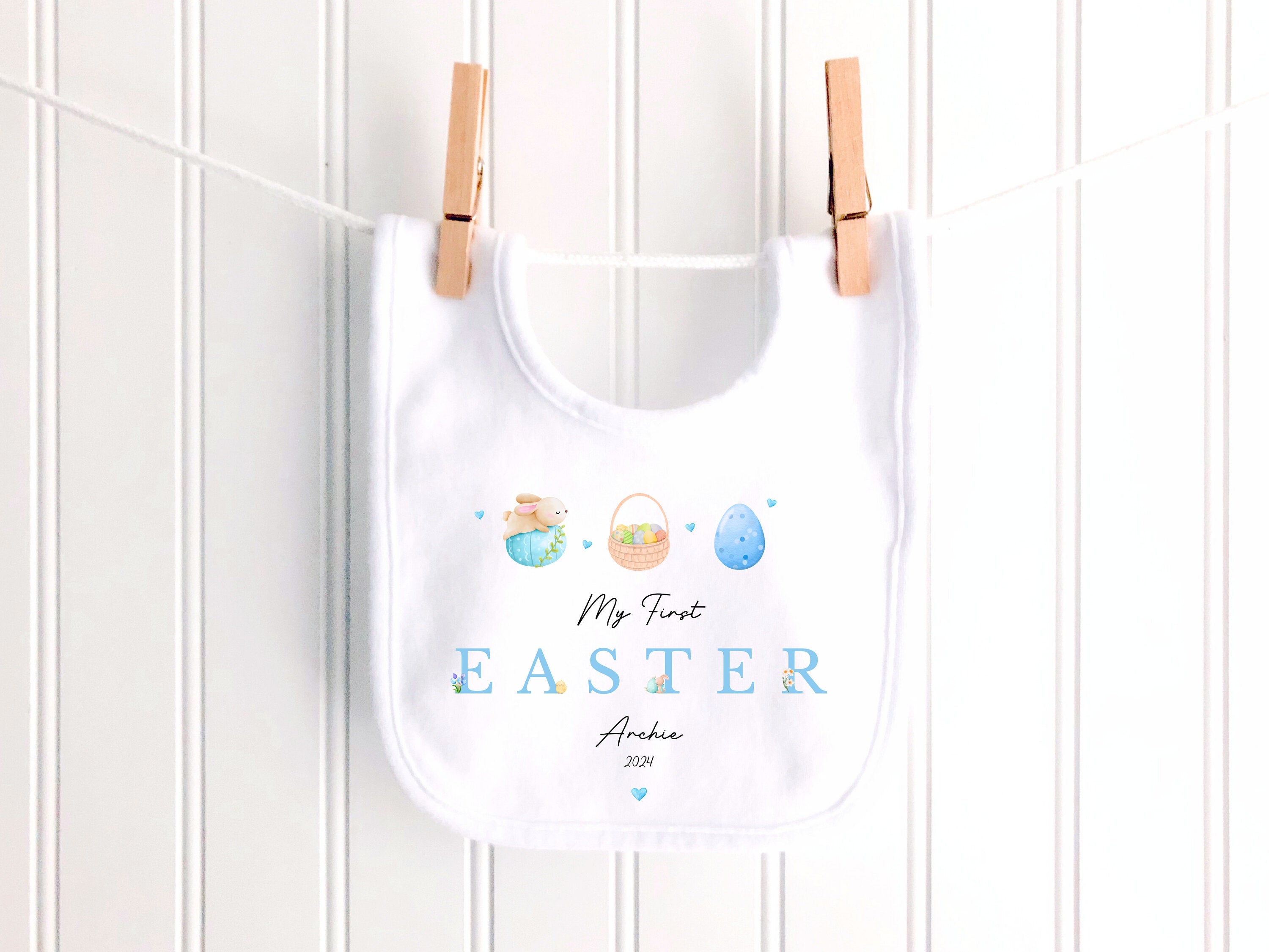 Blue My First Easter Personalised Sleepsuit/Babygrow