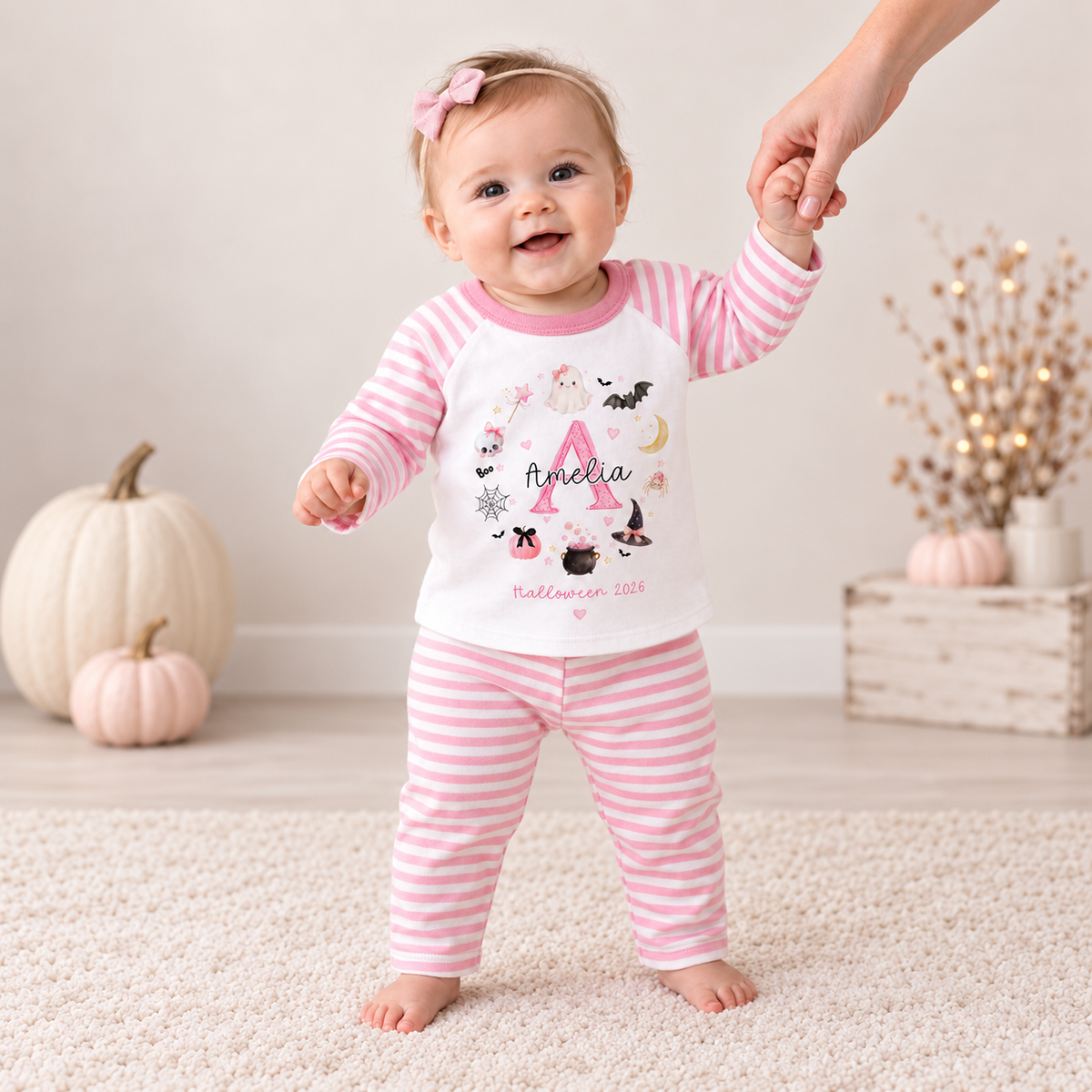 Personalised Halloween Wreath Pyjamas