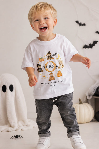 Halloween Teddy Bear Wreath Personalised T Shirt or Sweatshirt