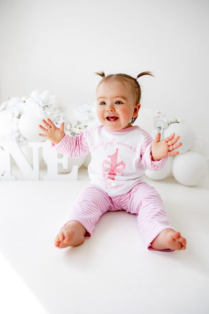 Personalised Birthday Pyjamas - Pink Girls Just Wanna Be..