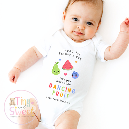 Fathers Day Dancing Fruit Personalised Sleepsuit