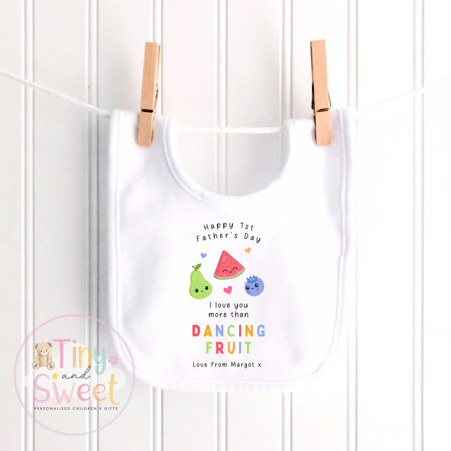 Fathers Day Dancing Fruit Personalised Sleepsuit