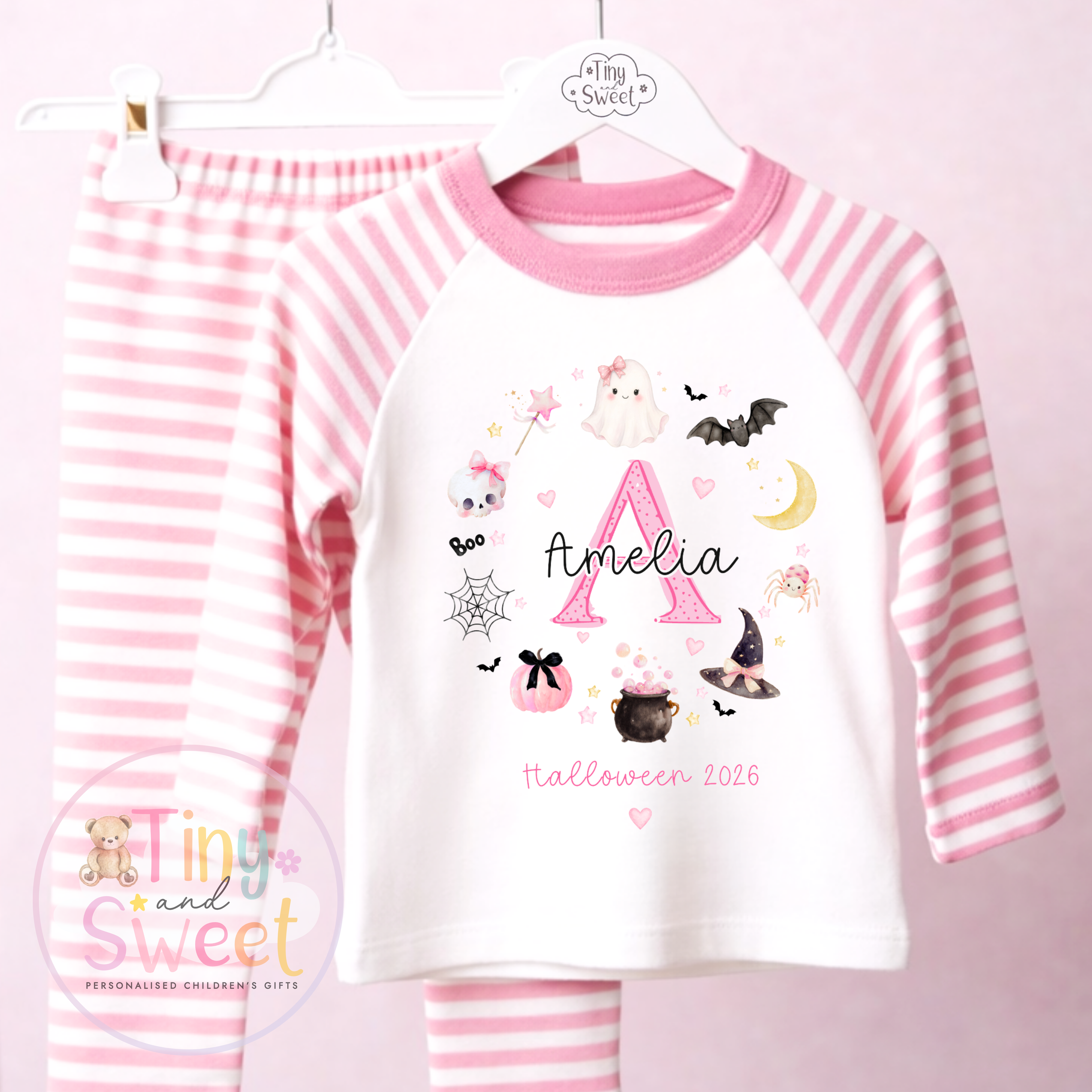 Personalised Halloween Wreath Pyjamas
