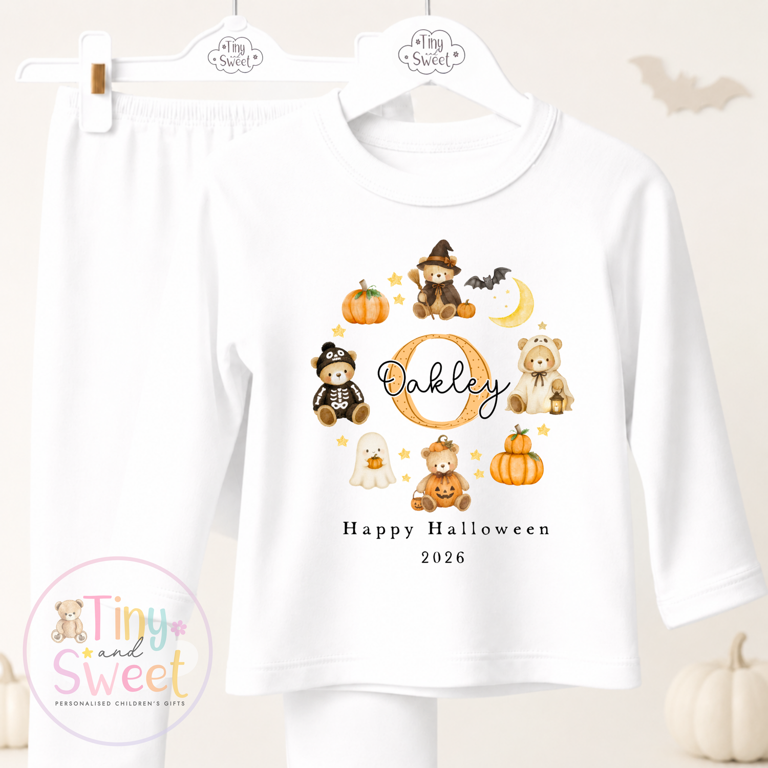 Personalised Halloween Teddy Bear Pyjamas