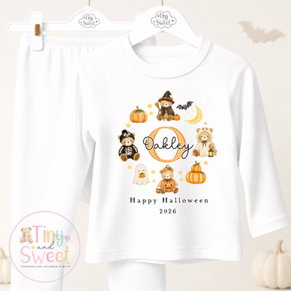 Personalised Halloween Teddy Bear Pyjamas