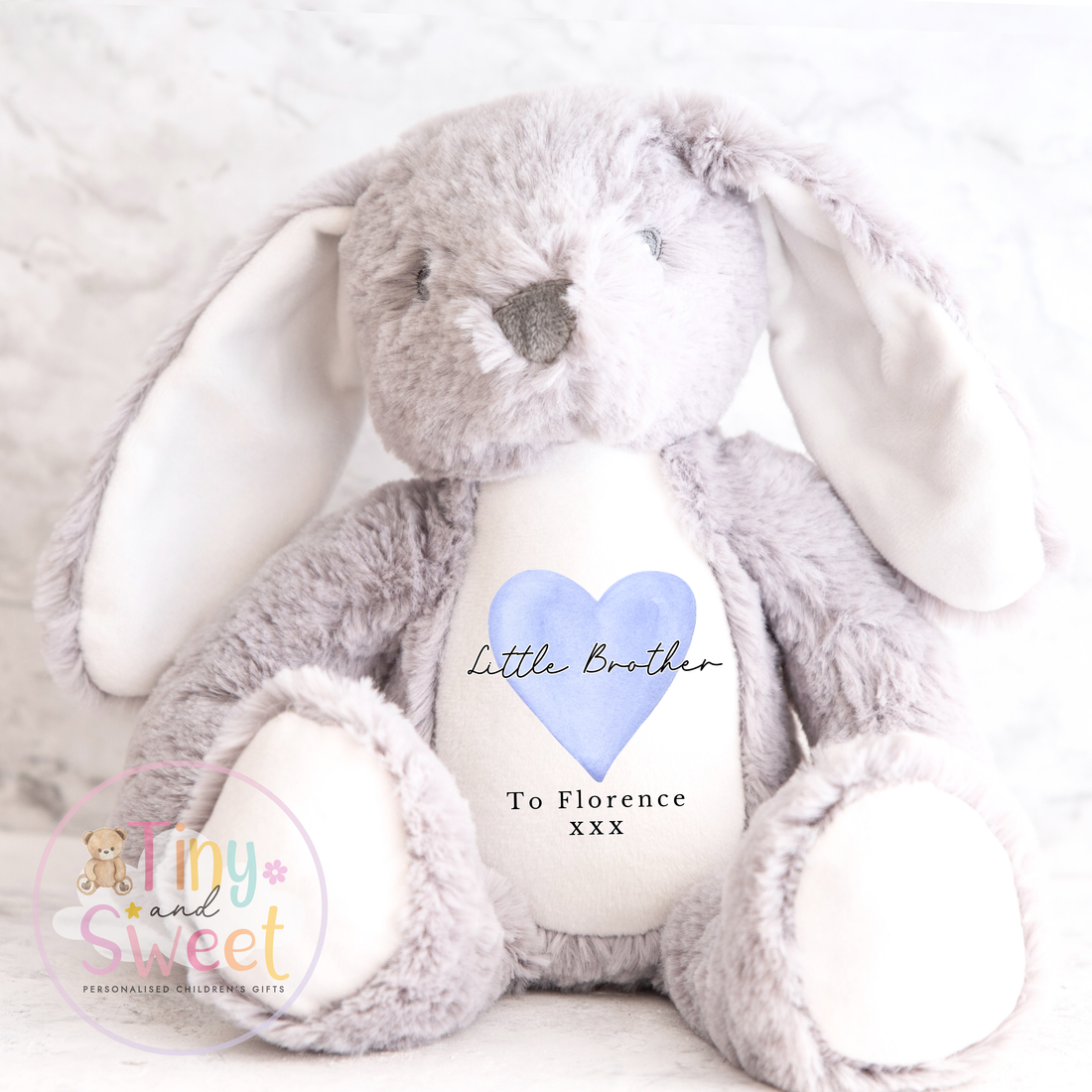 Personalised Little Brother/Sister Heart Personalised Soft Toy