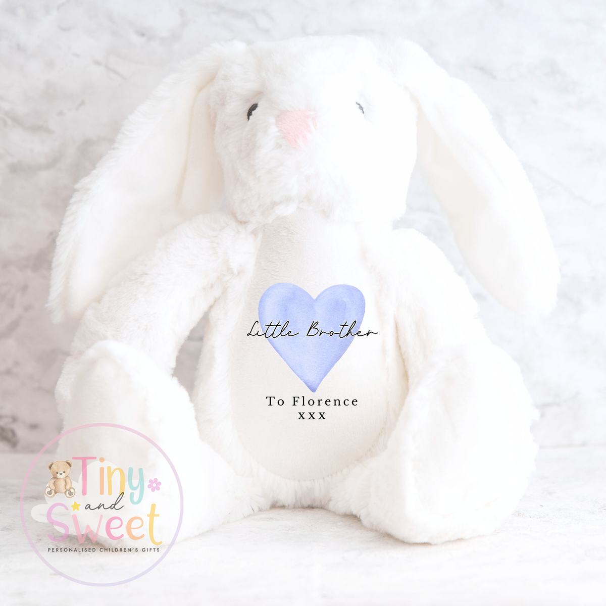 Personalised Little Brother/Sister Heart Personalised Soft Toy