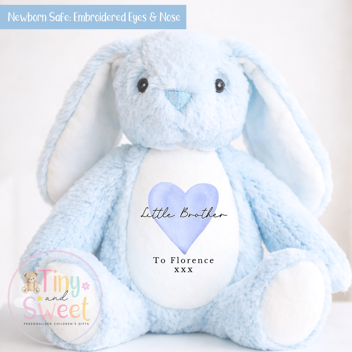 Personalised Little Brother/Sister Heart Personalised Soft Toy