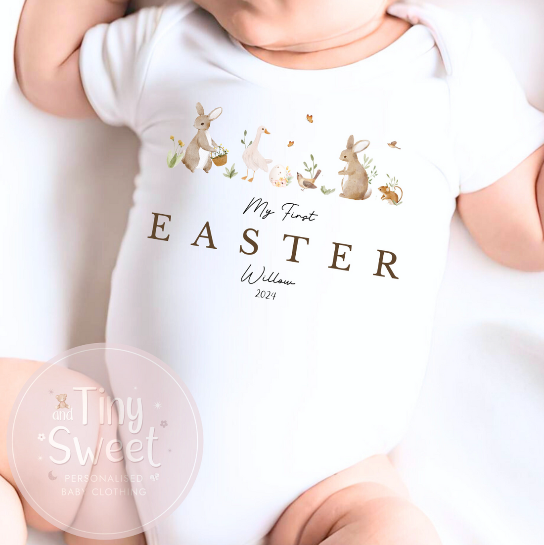 My First Easter Gender Neutral Personalised Sleepsuit/Babygrow